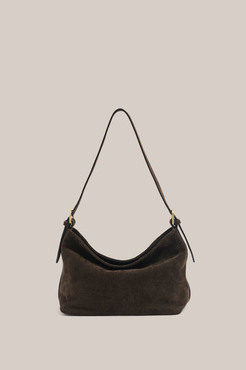 Eden Black Suede Shoulder Bag