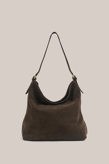 Savannah Black Suede Hobo Bag