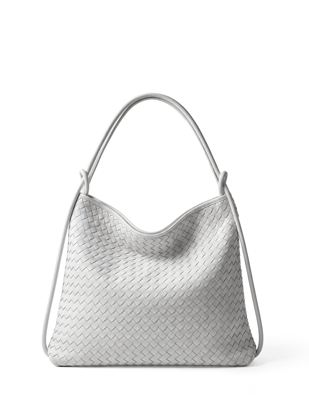 Versa Ivory Premium Woven Convertible Leather Tote
