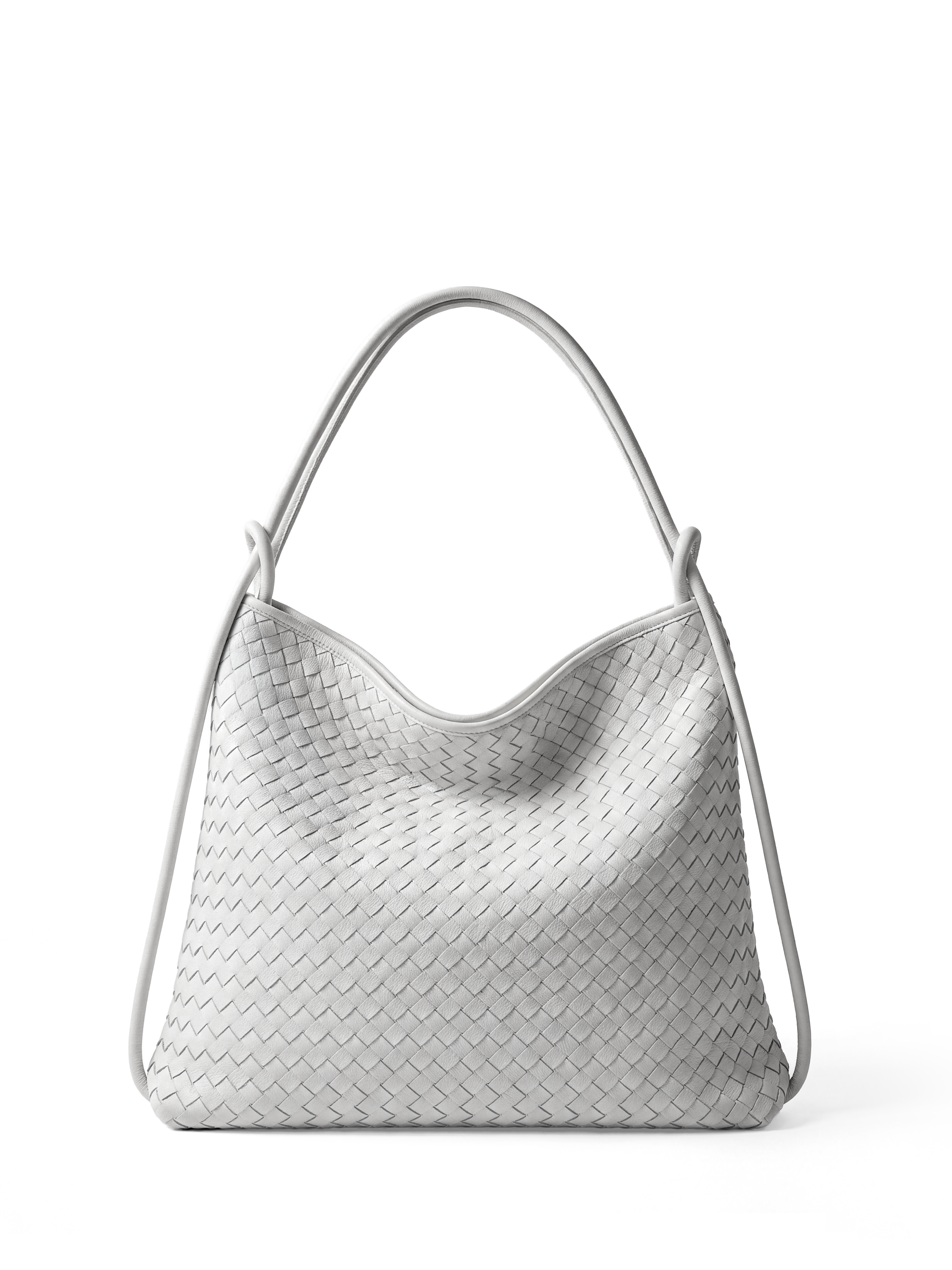 Versa Ivory Premium Woven Convertible Leather Tote