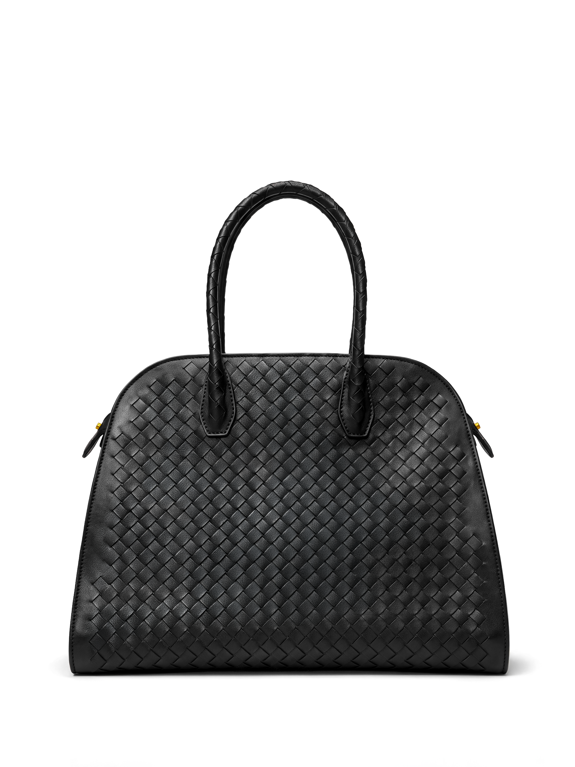 Forte Black Woven Top Handle Bag
