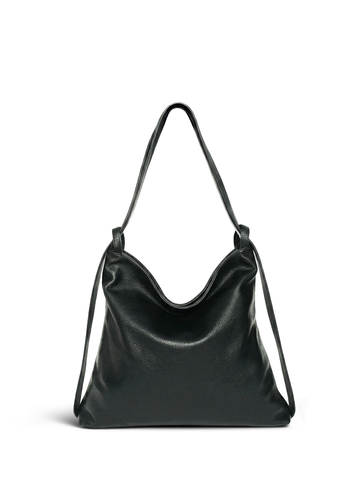 Versa Black Convertible Leather Tote
