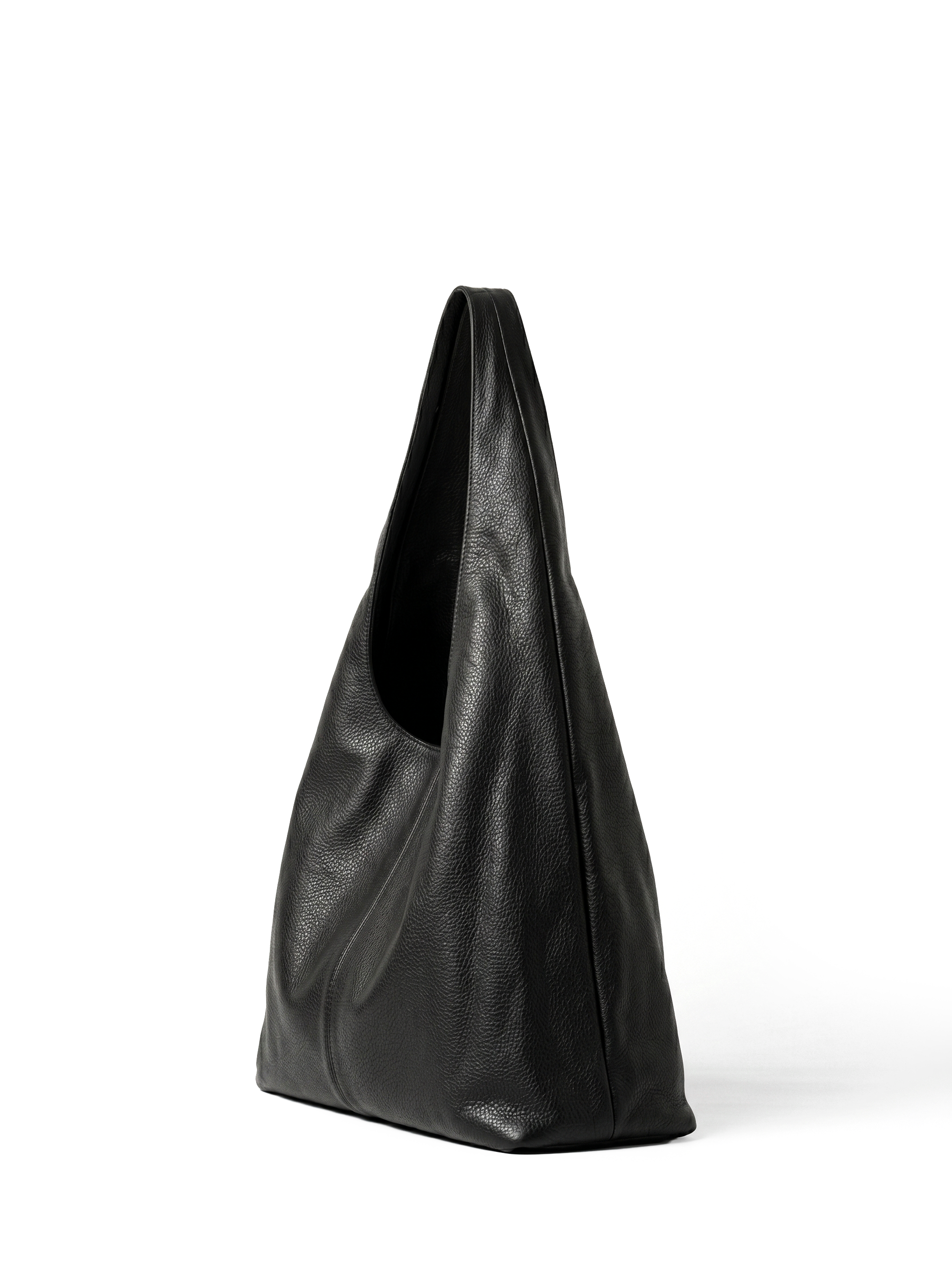 Alba Black Slouchy Leather Tote with Pouch