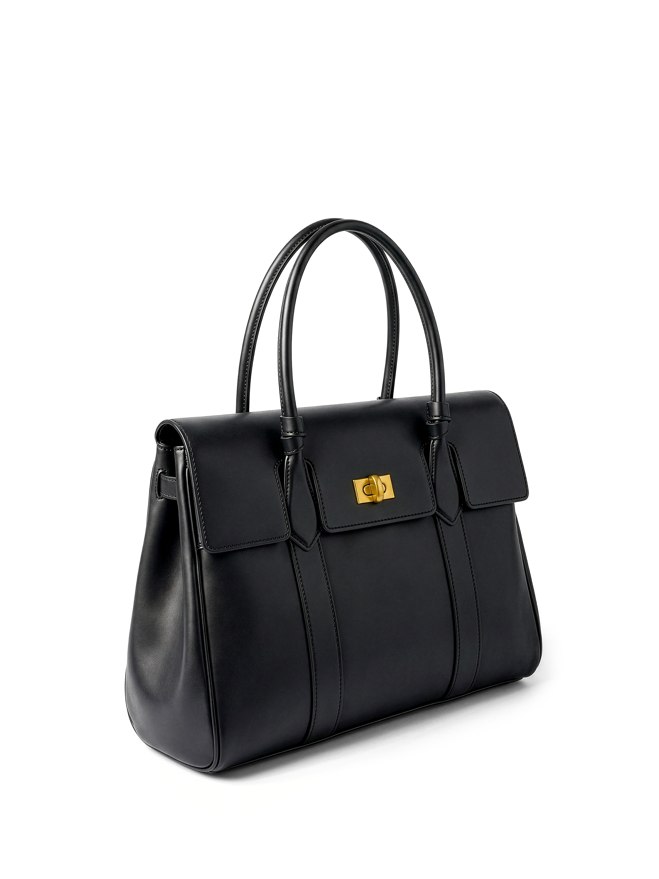 Domus Black Top Handle Bag
