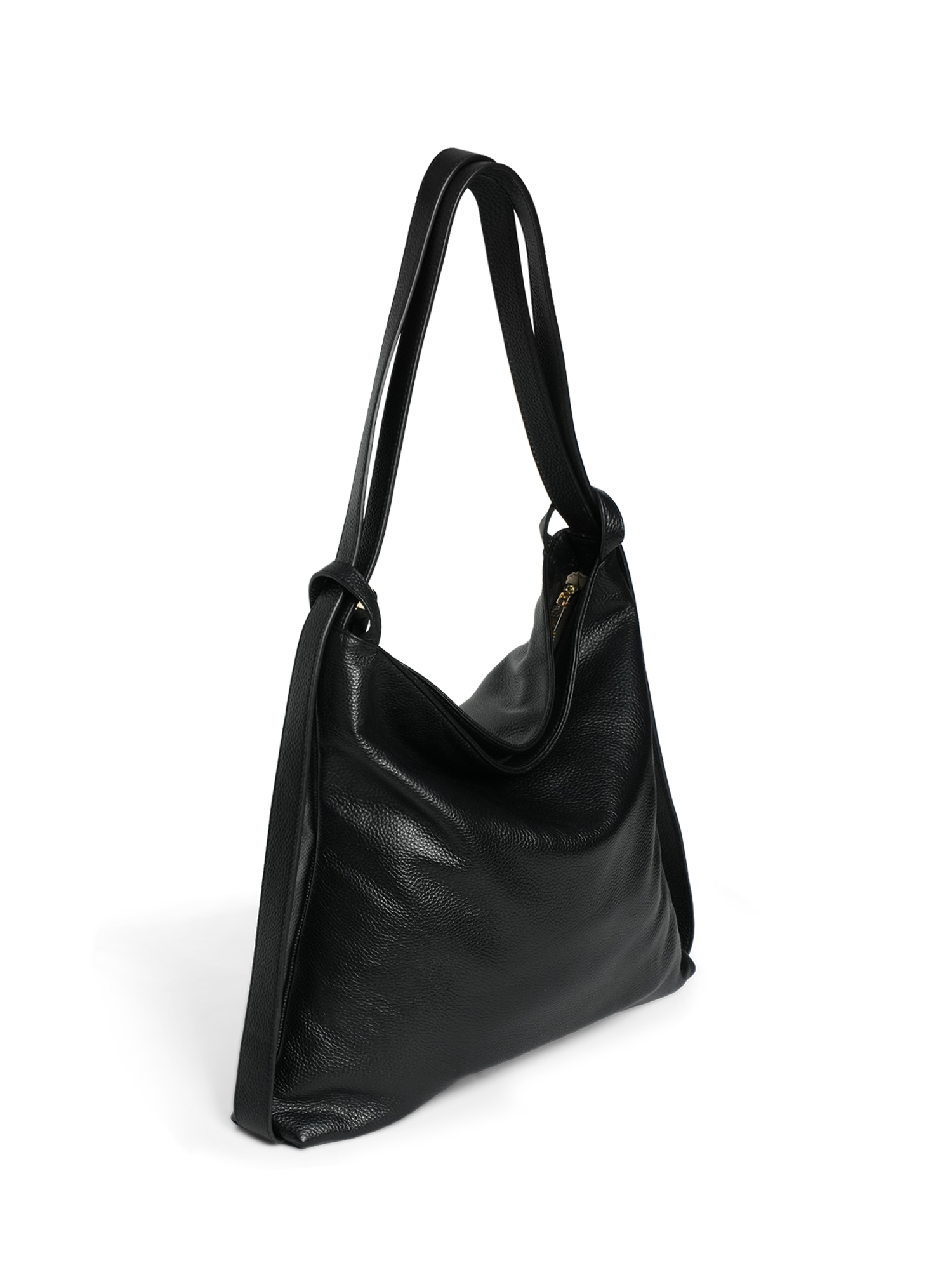 Versa Black Convertible Leather Tote