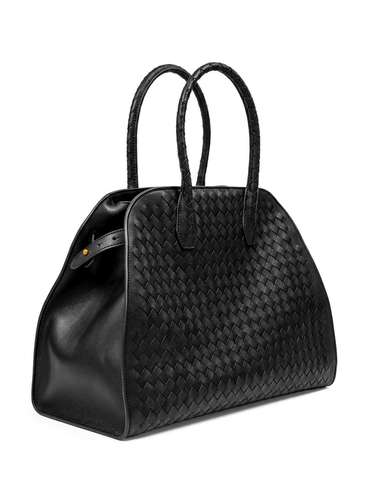 Forte Black Woven Top Handle Bag