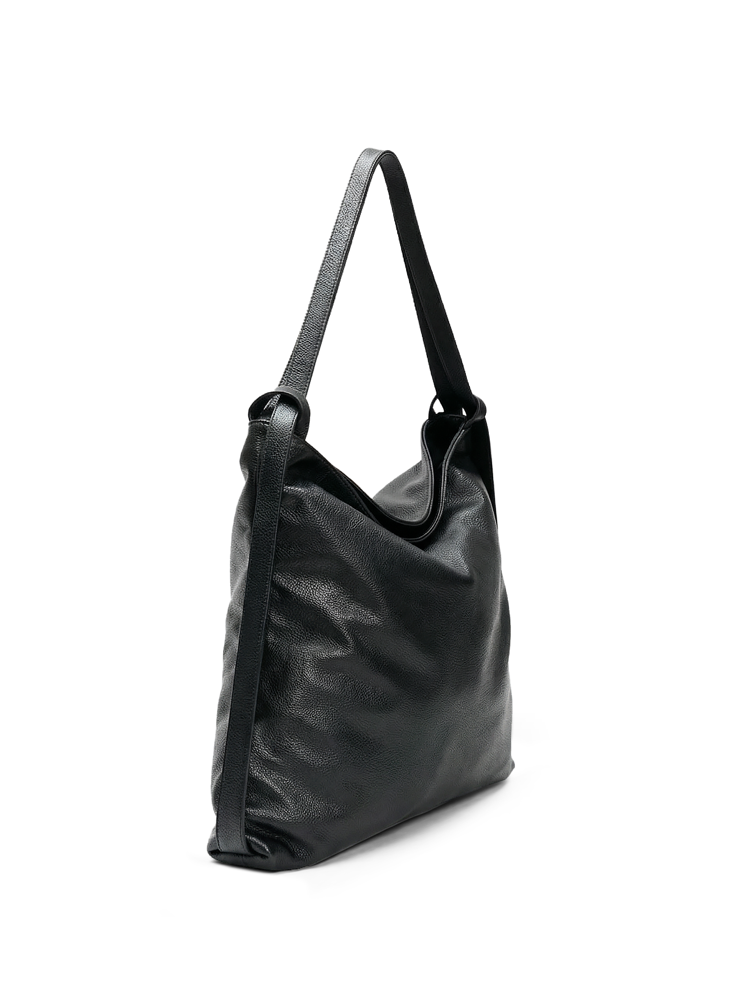 Versa Large Black Convertible Leather Tote