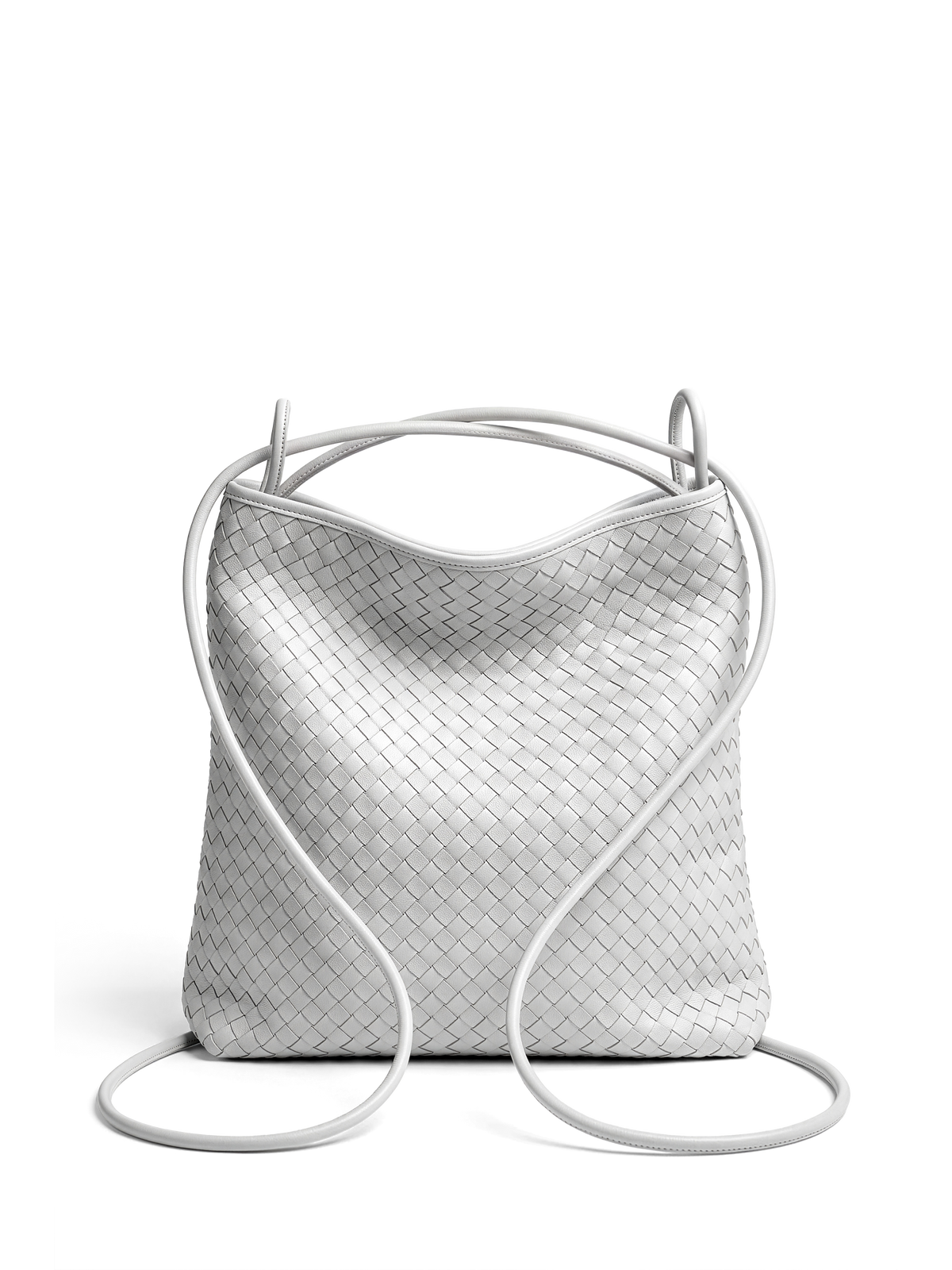 Mini Versa Ivory Woven Convertible Leather Tote