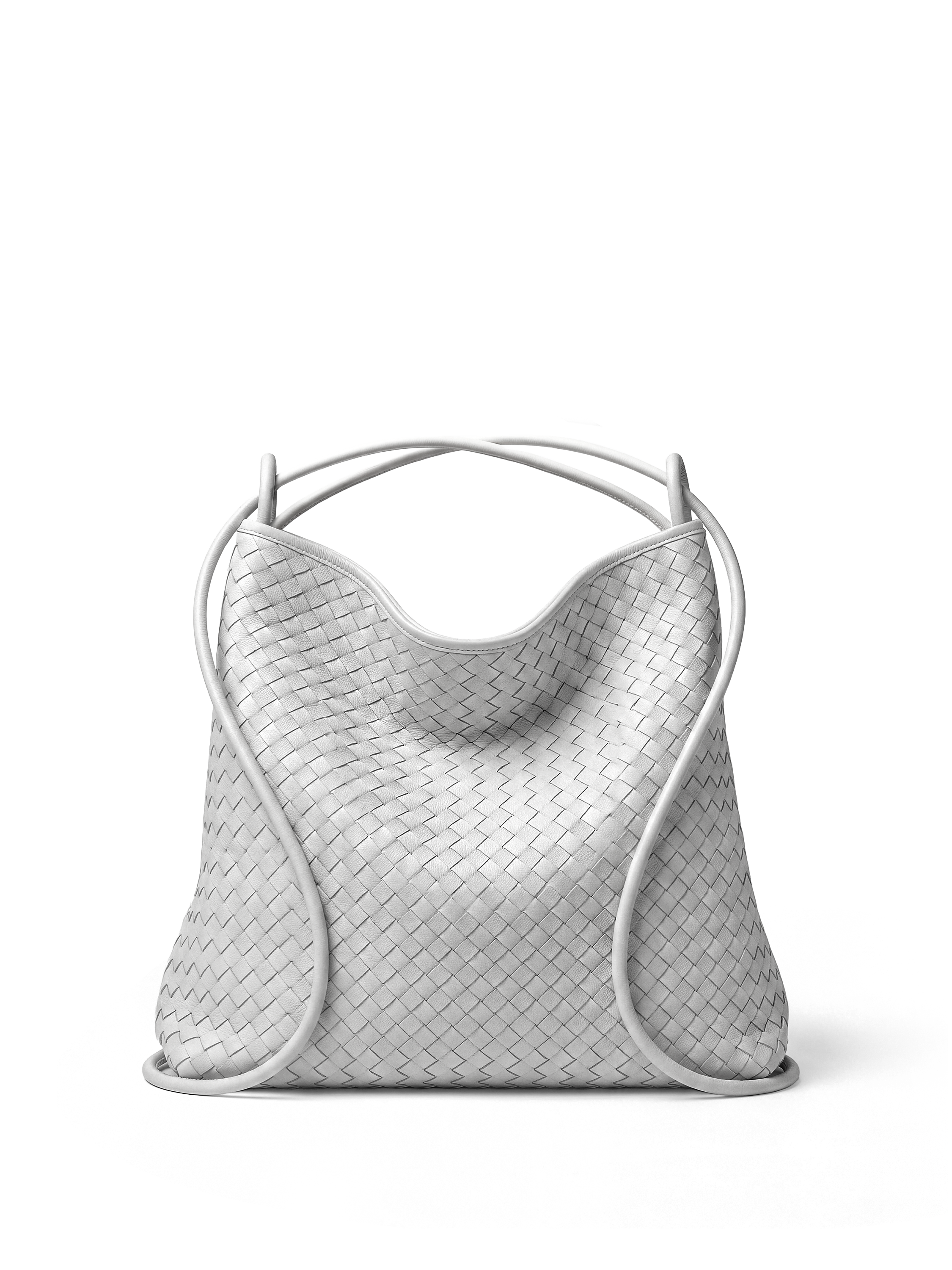 Versa Ivory Premium Woven Convertible Leather Tote