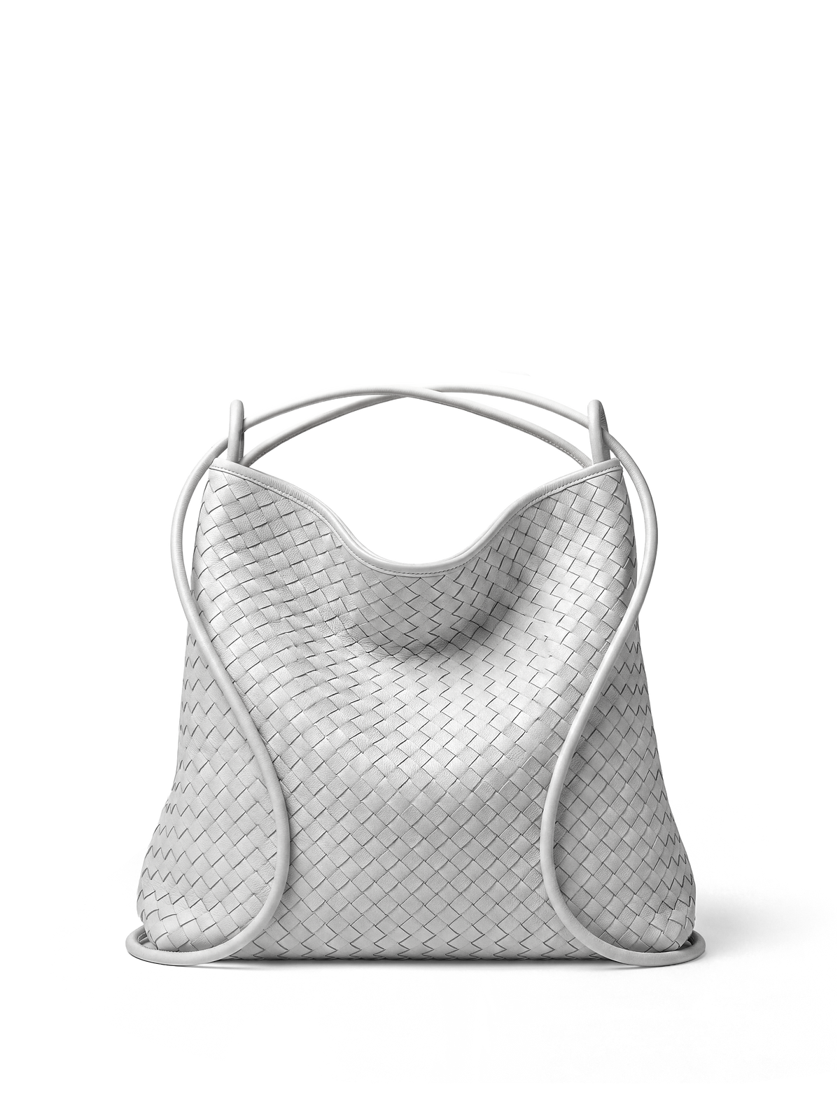 Versa Ivory Premium Woven Convertible Leather Tote