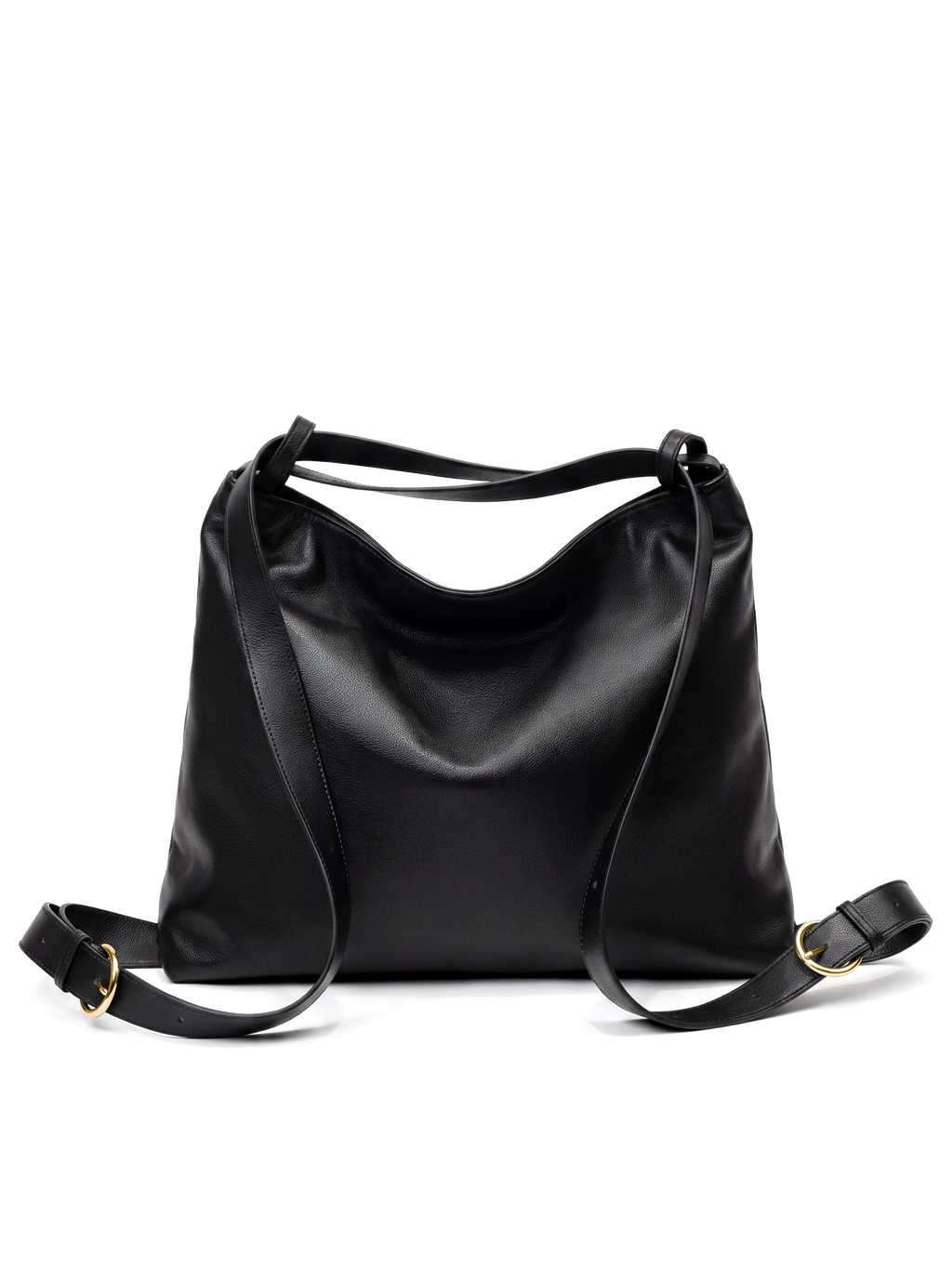 Primo Black Leather Convertible Backpack