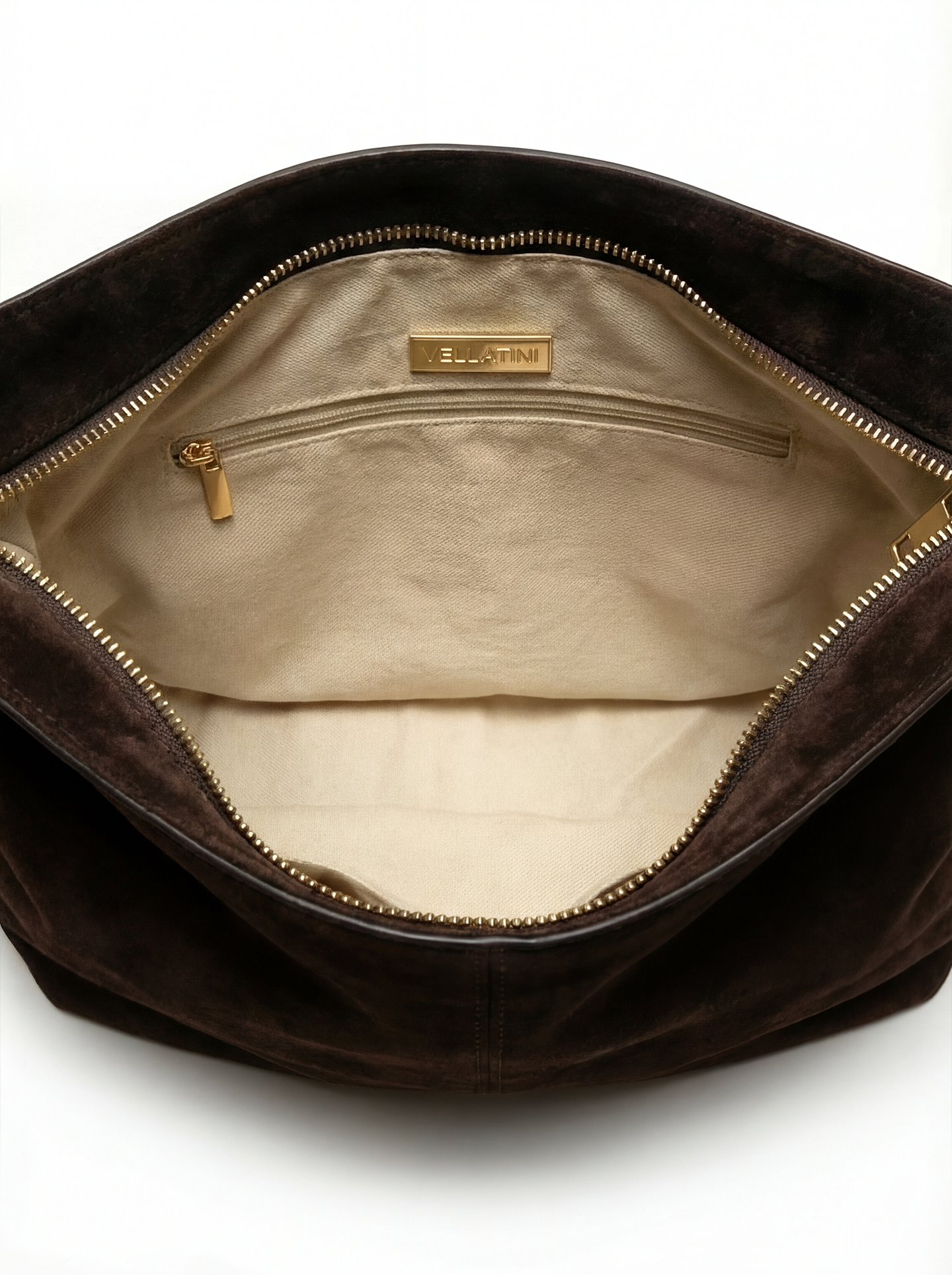 Alessa Dark Chocolate Suede Shoulder Bag