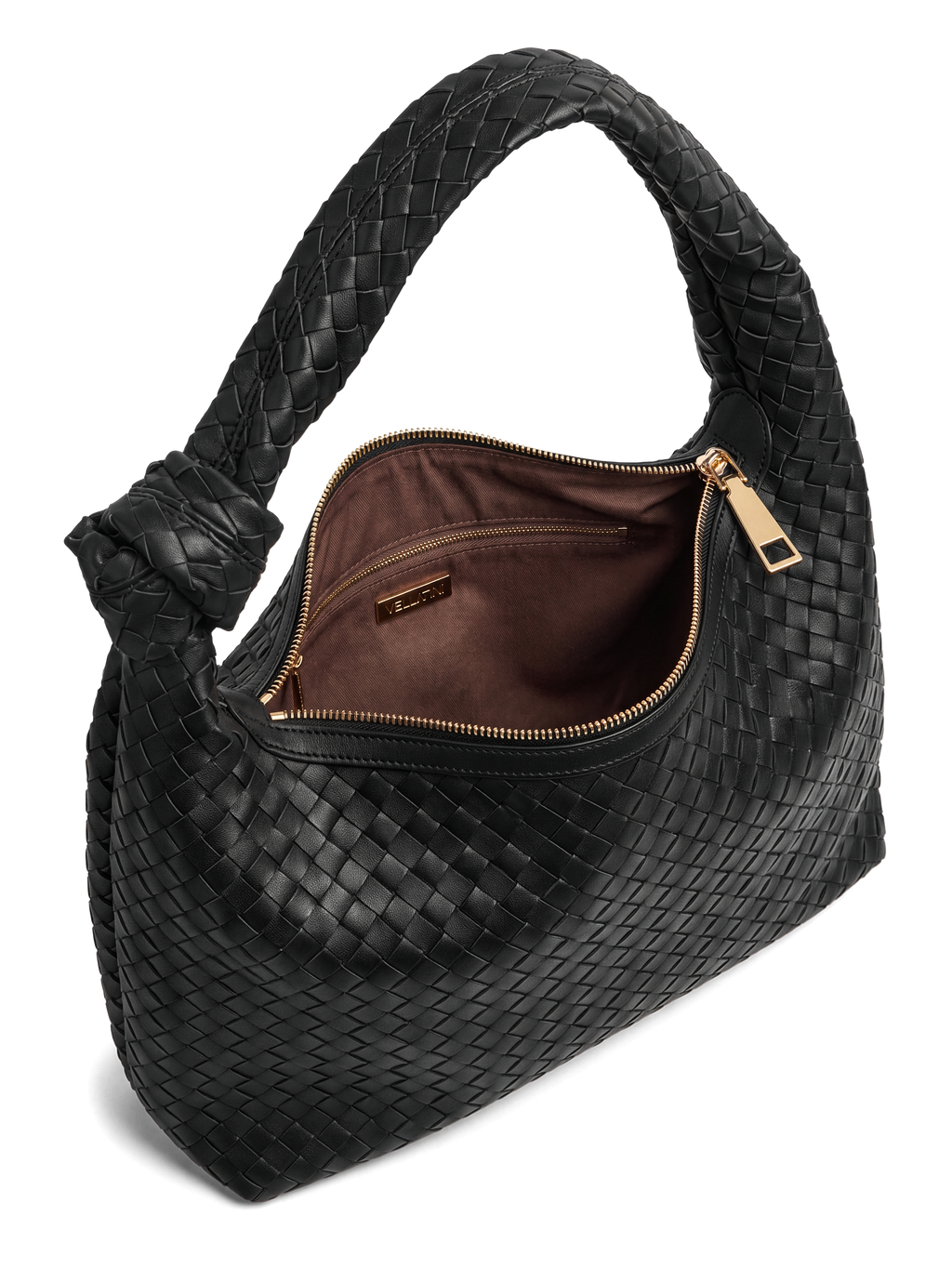 Nodo Black Woven Shoulder Bag