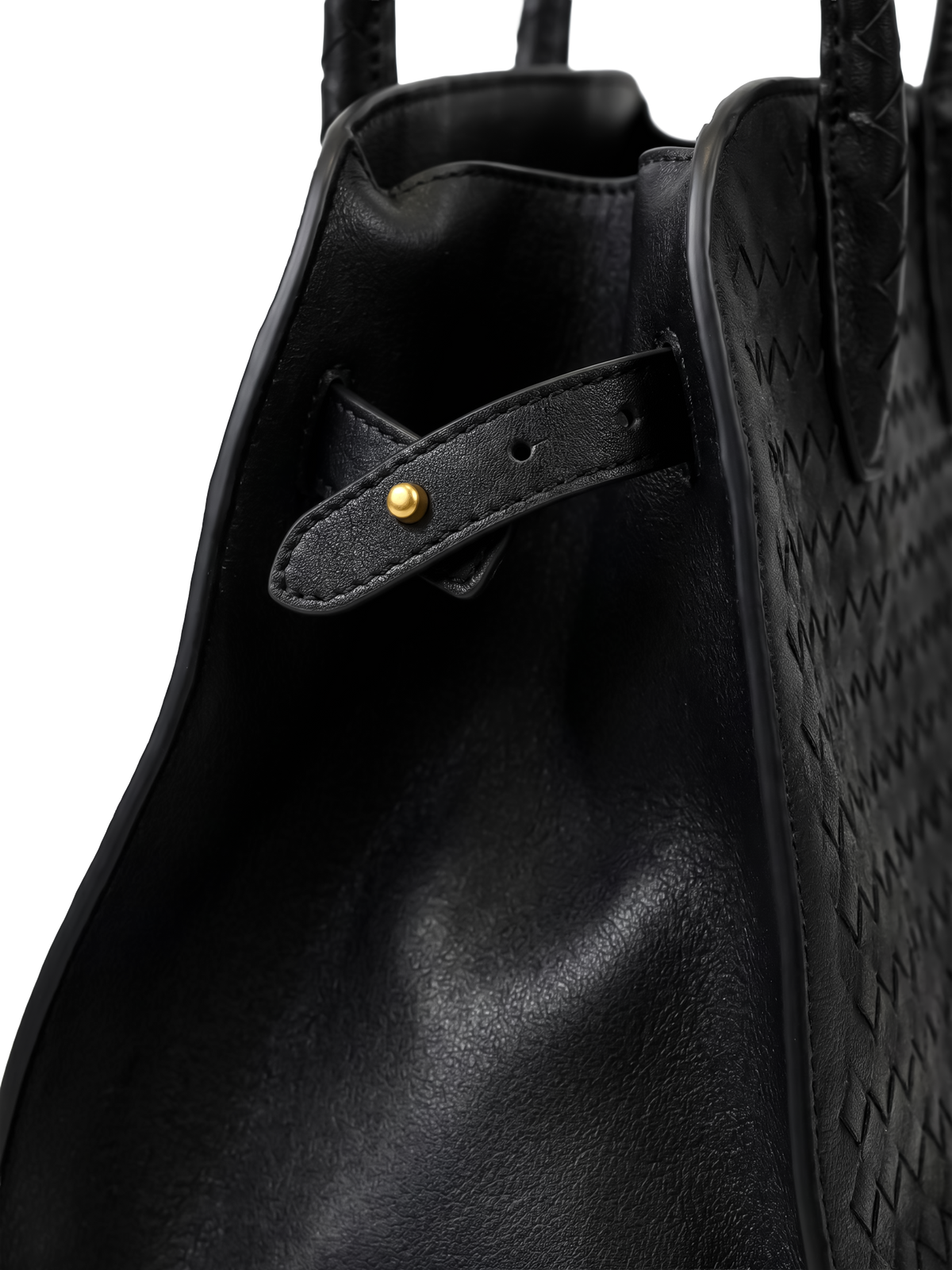 Forte Black Woven Top Handle Bag