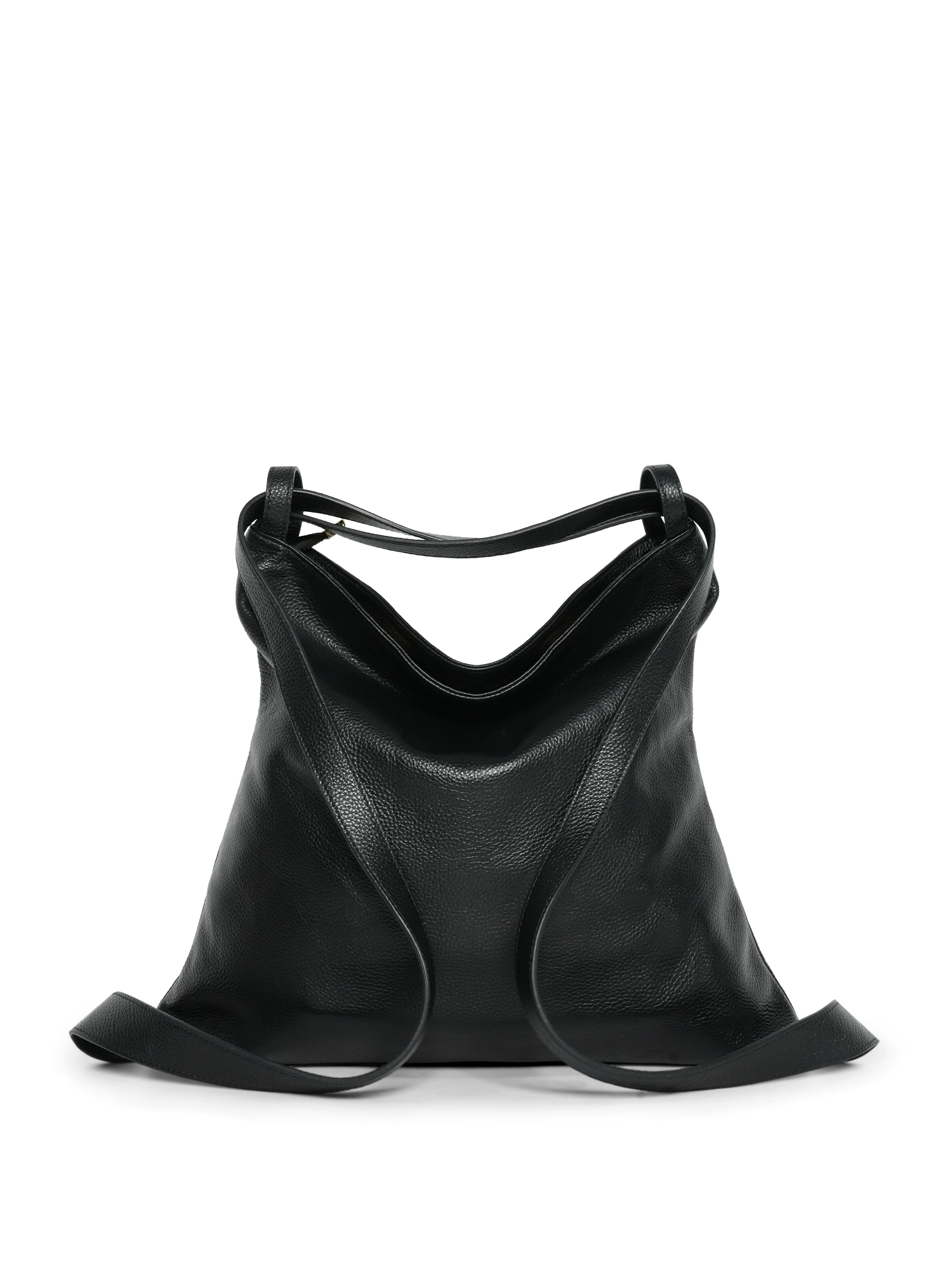 Versa Black Convertible Leather Tote