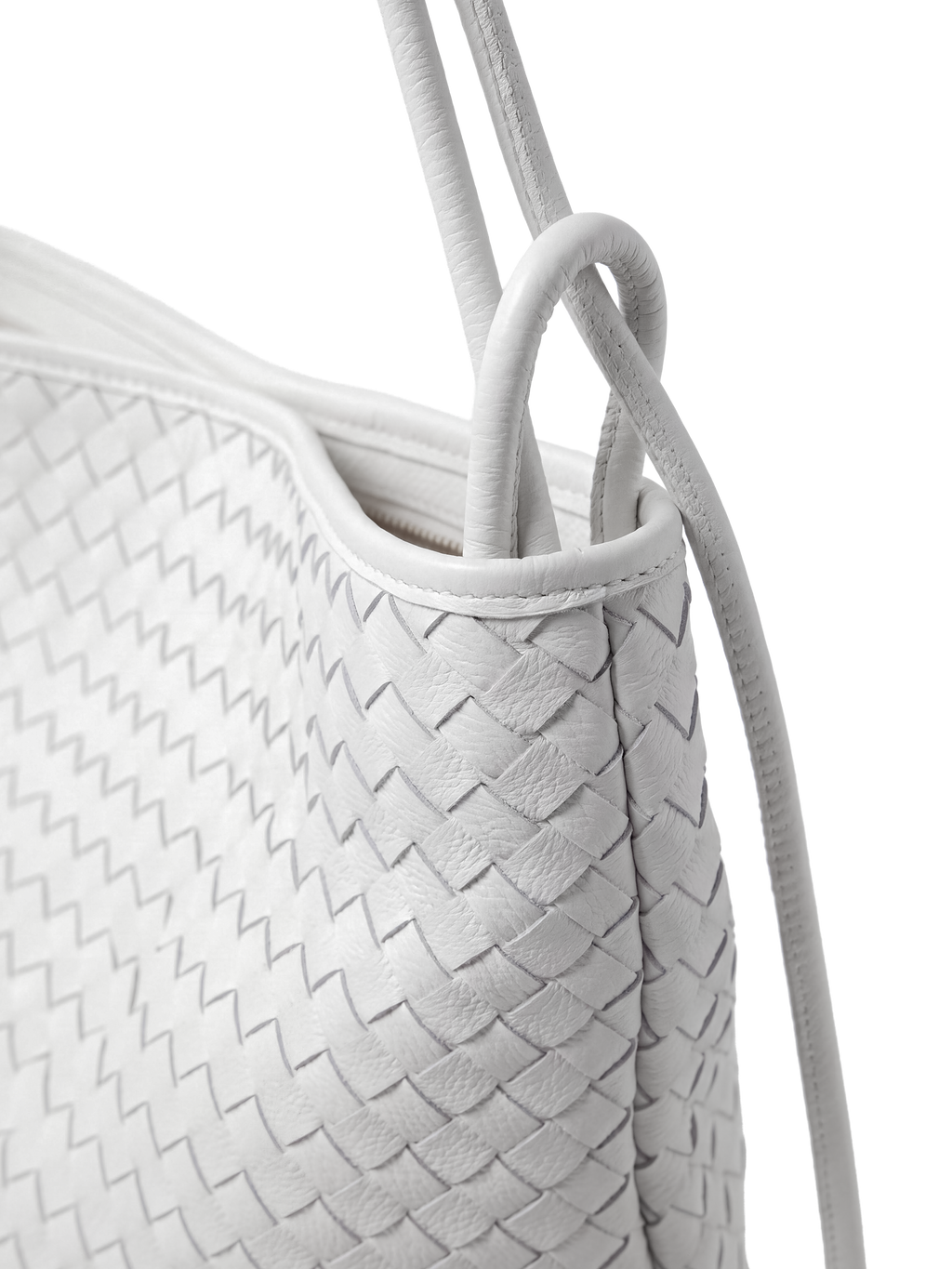Versa Ivory Premium Woven Convertible Leather Tote