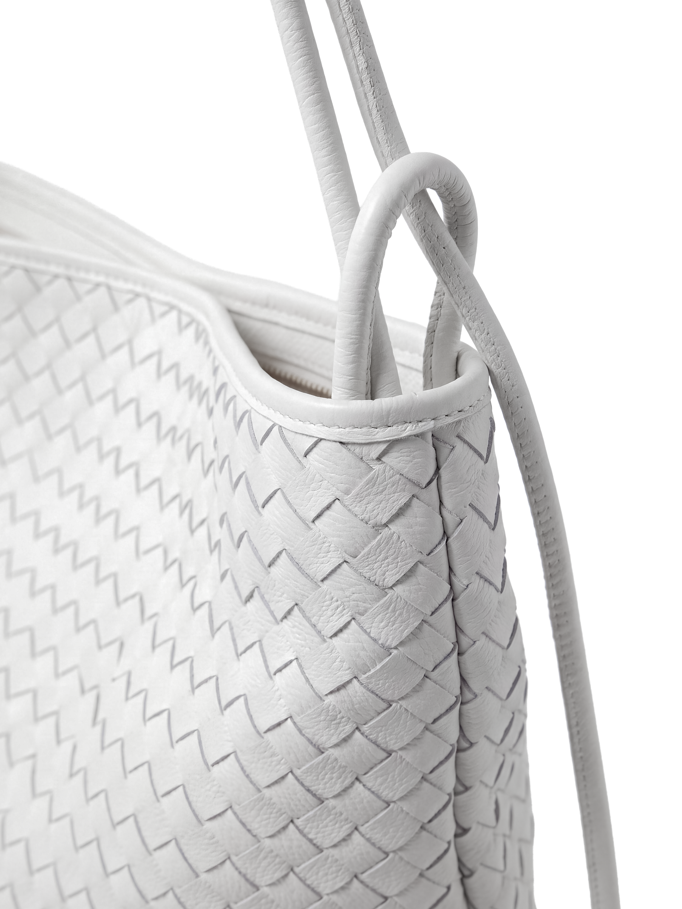 Versa Ivory Premium Woven Convertible Leather Tote