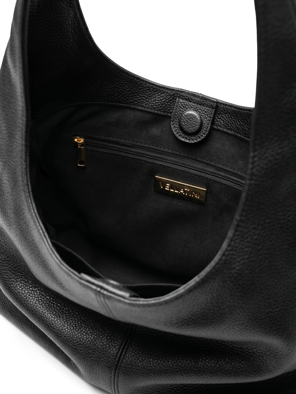 Alba Black Slouchy Leather Tote with Pouch