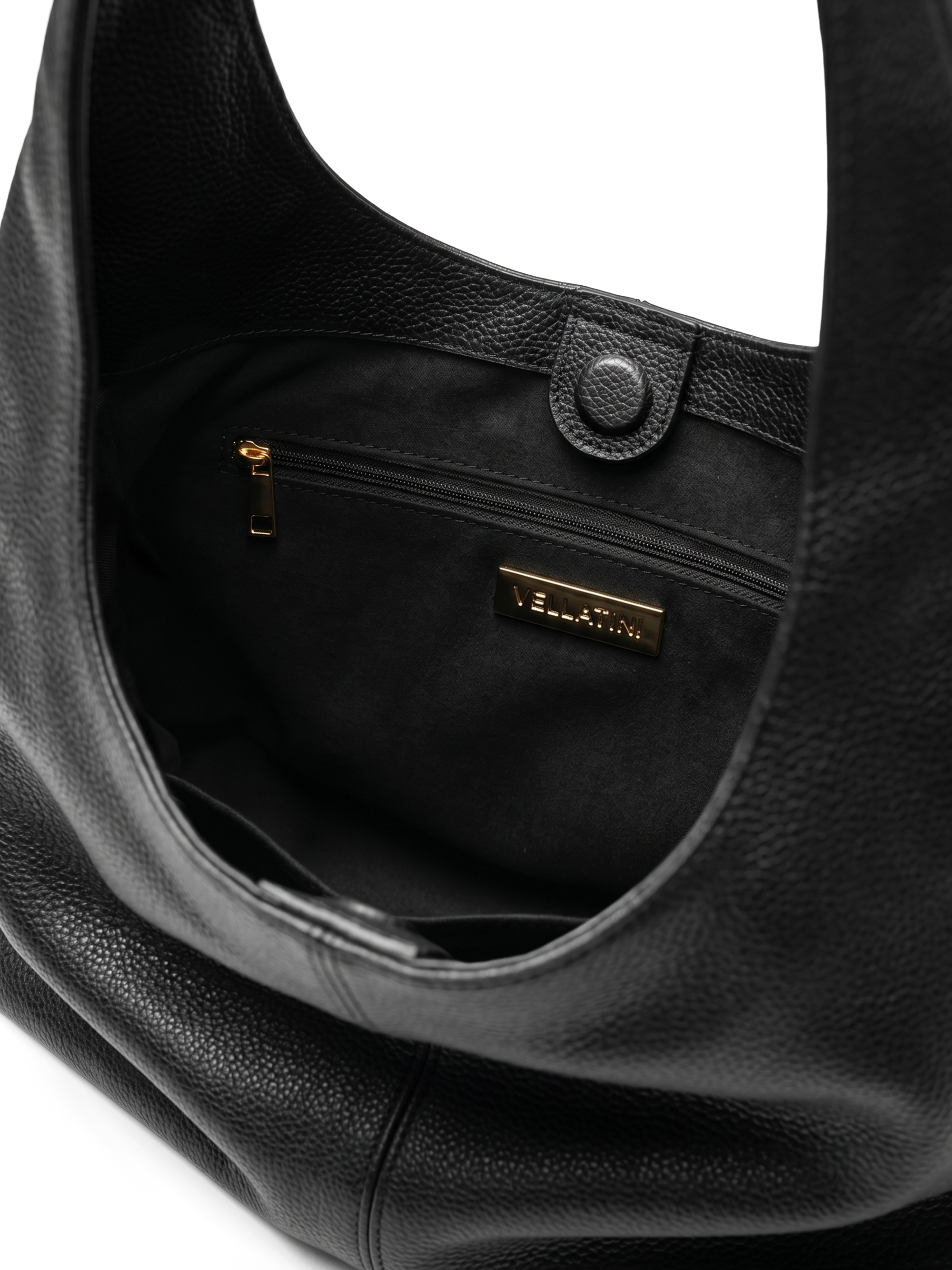 Alba Black Slouchy Leather Tote with Pouch