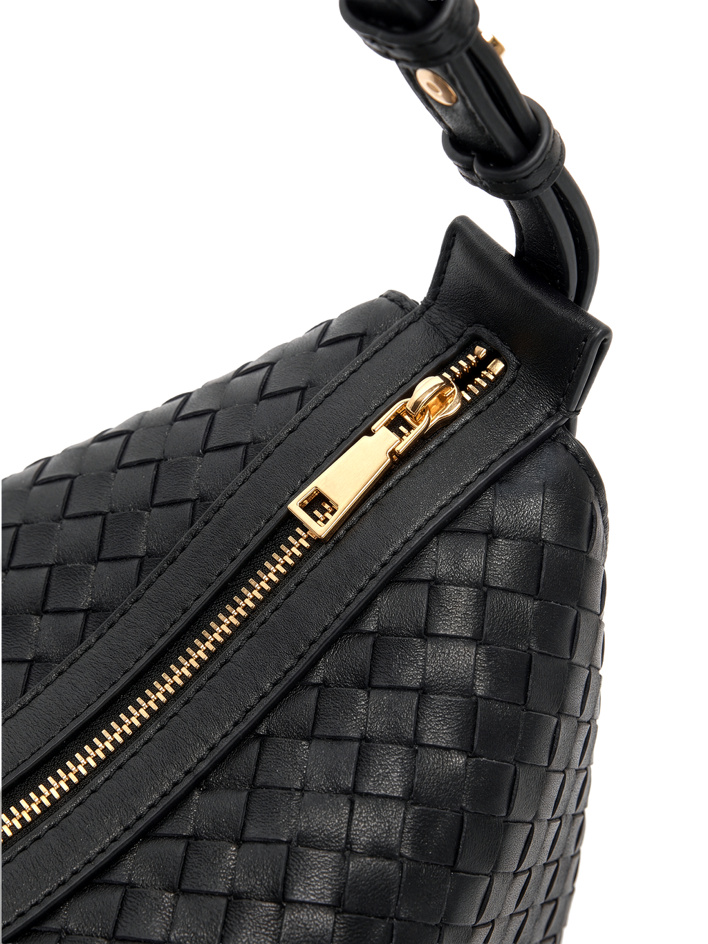 Vinci Black Woven Top Handle Bag