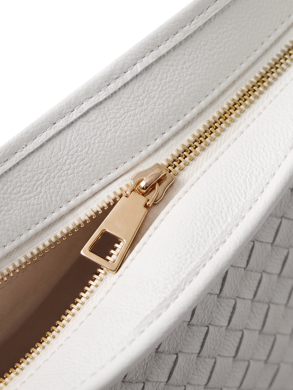 Versa Ivory Premium Woven Convertible Leather Tote