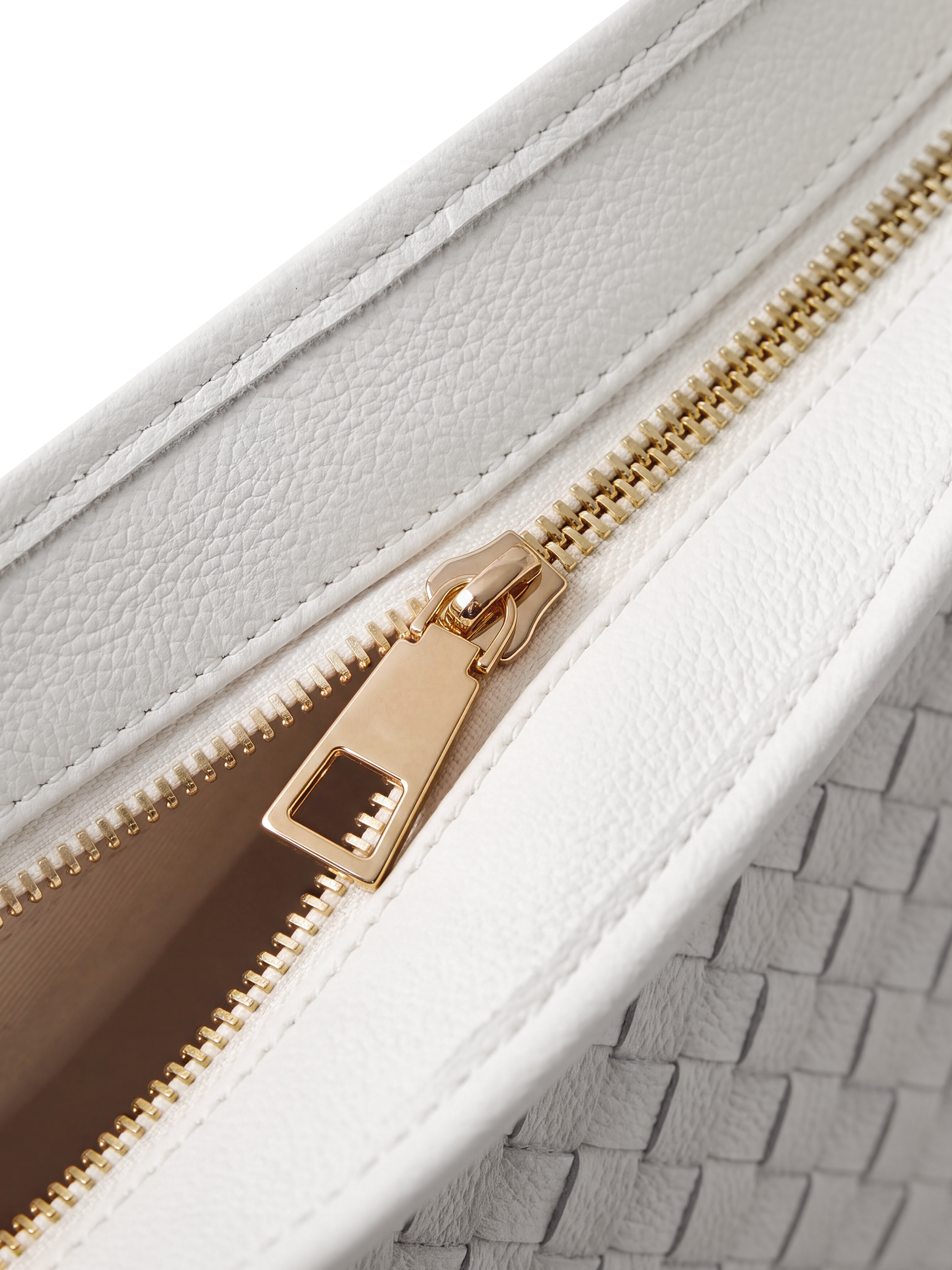 Versa Ivory Premium Woven Convertible Leather Tote
