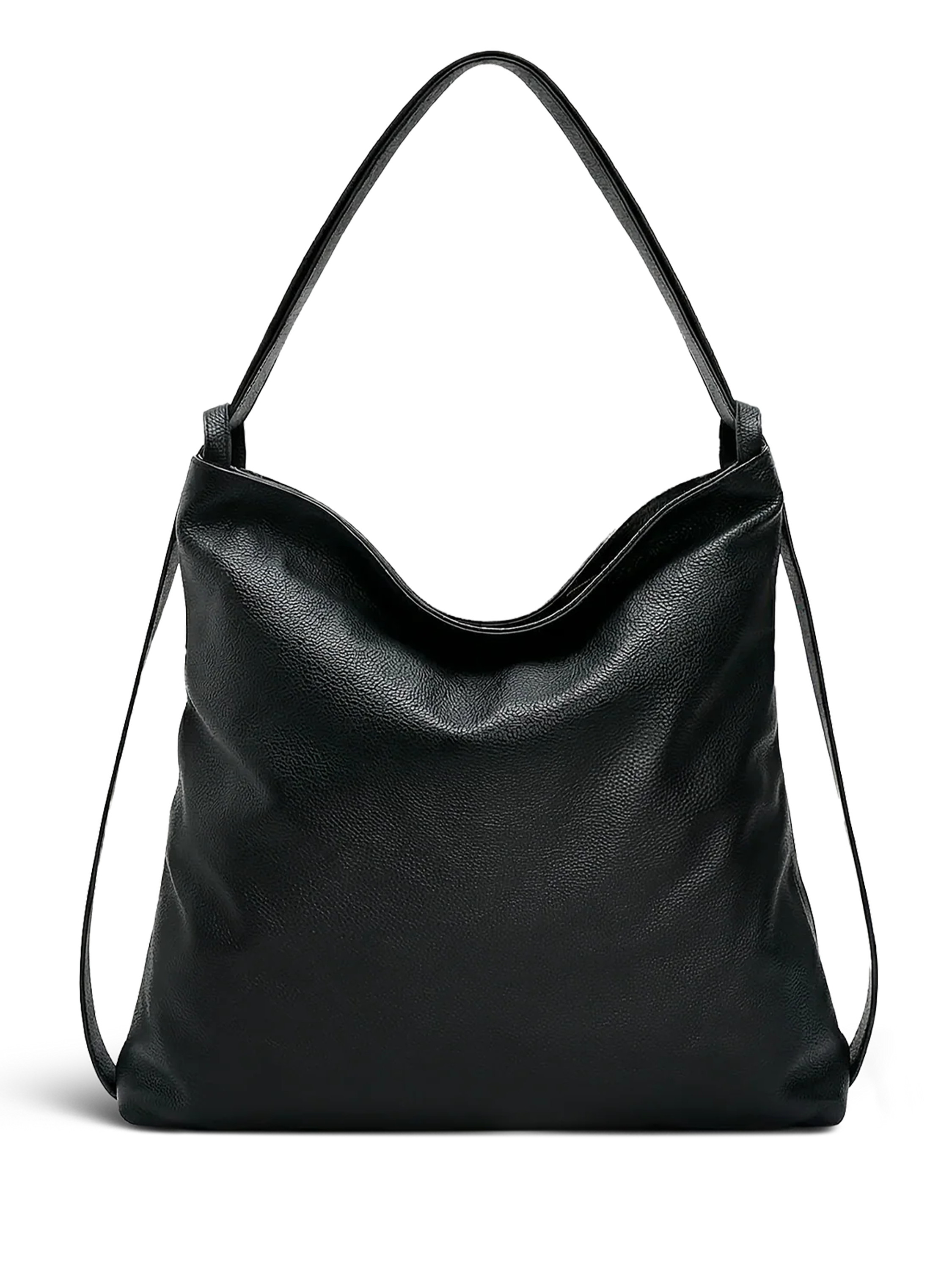 Versa Carryall Black Convertible Leather Tote