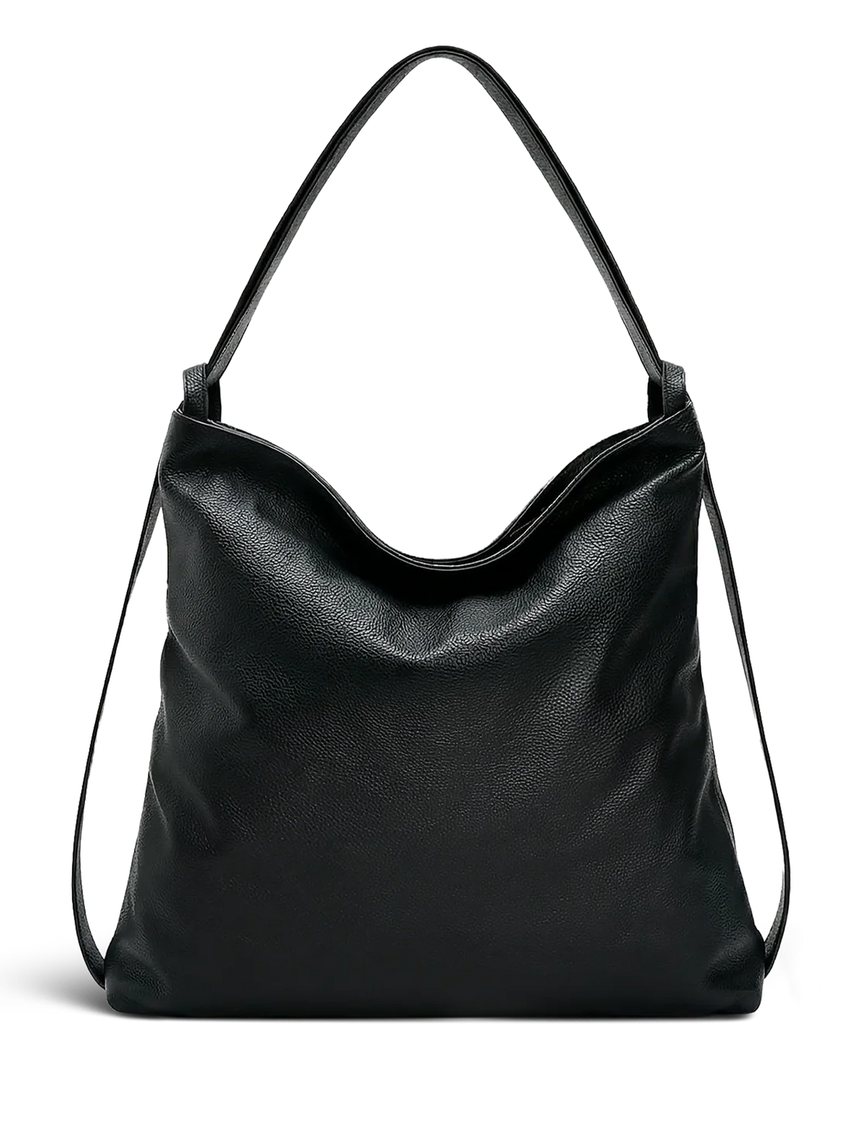 Versa Carryall Black Convertible Leather Tote
