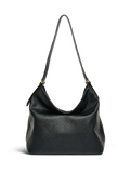Veluna — Black pebbled hobo bag · 33.5 cm