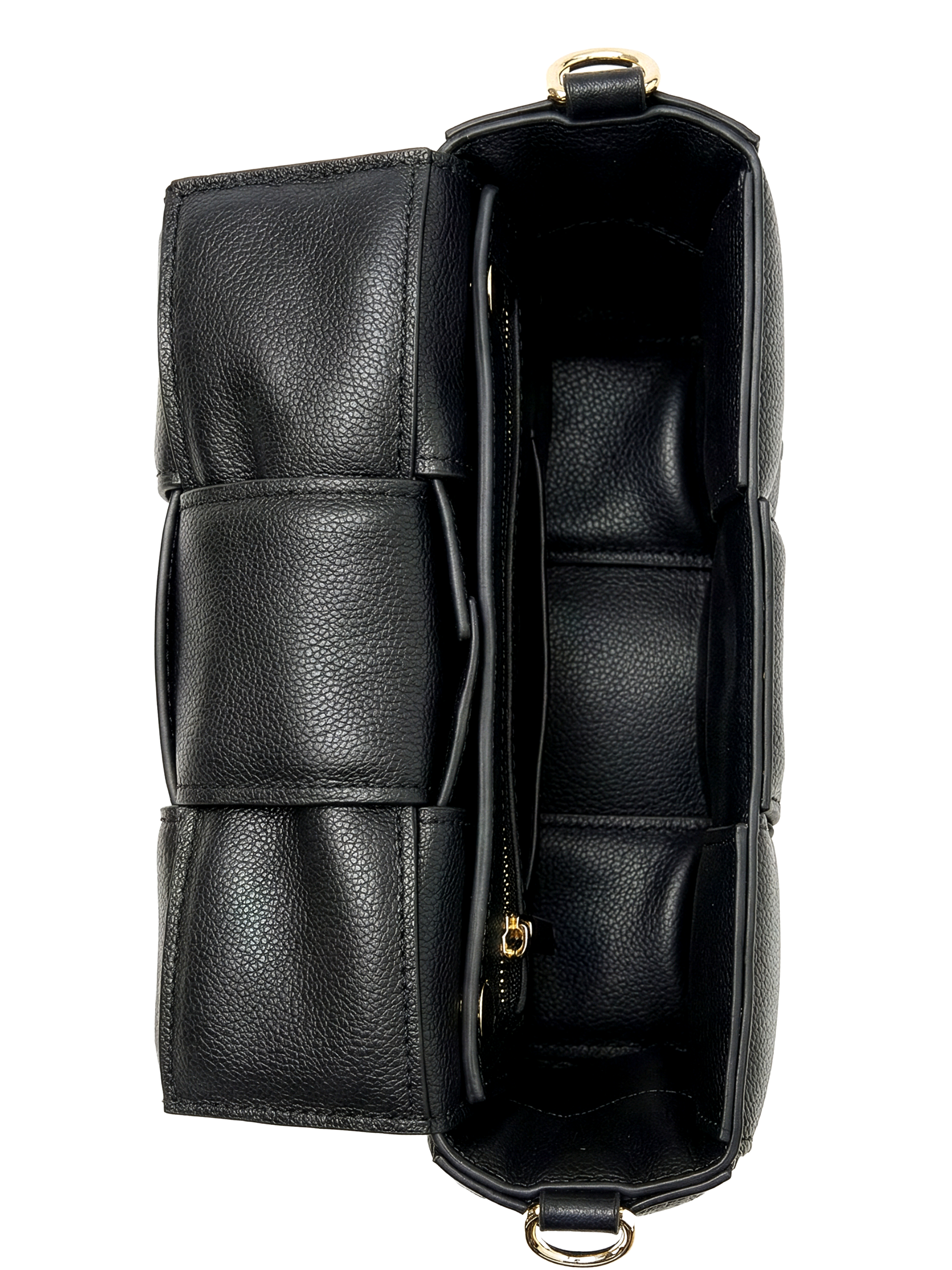 Annamo Black Leather Woven Bag