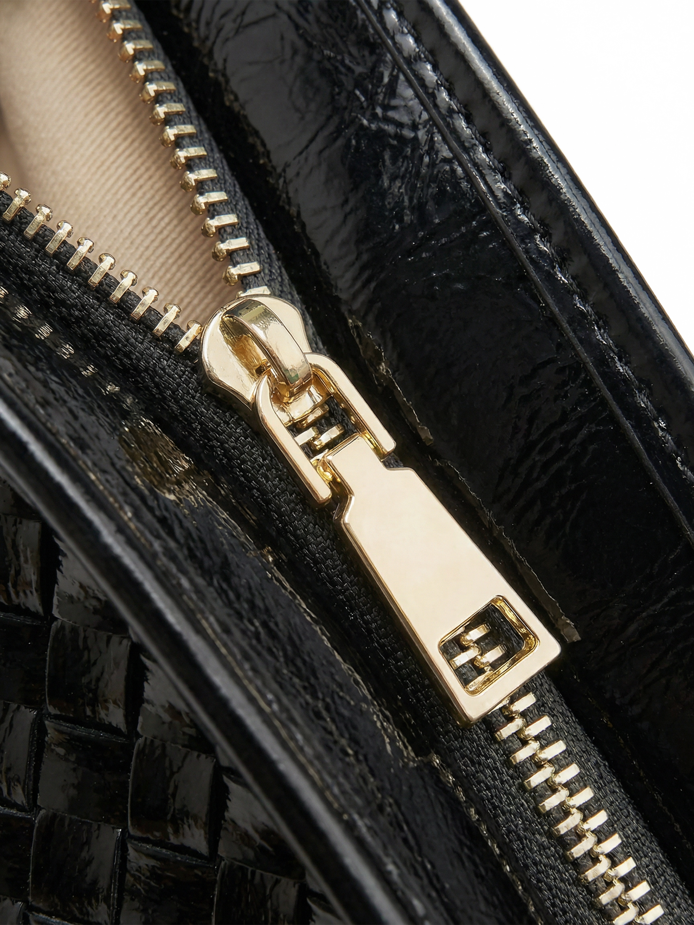 Mini Versa Black Woven Convertible Leather Tote