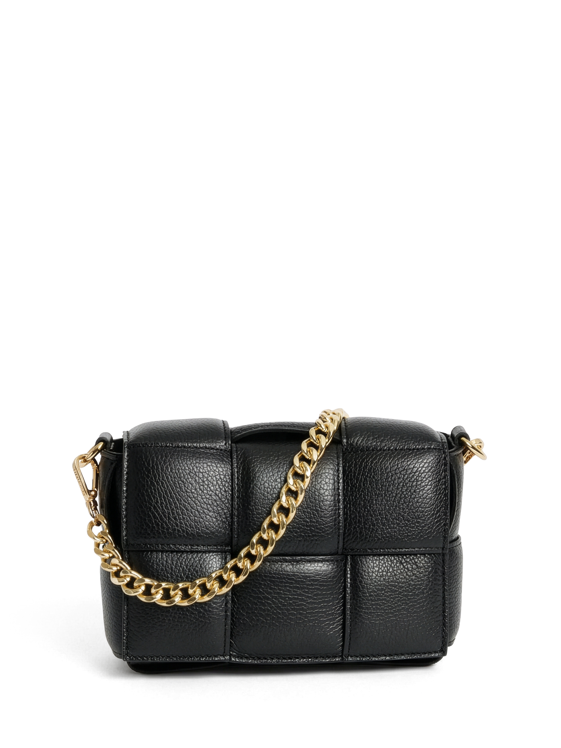 Annamo Black Leather Woven Bag