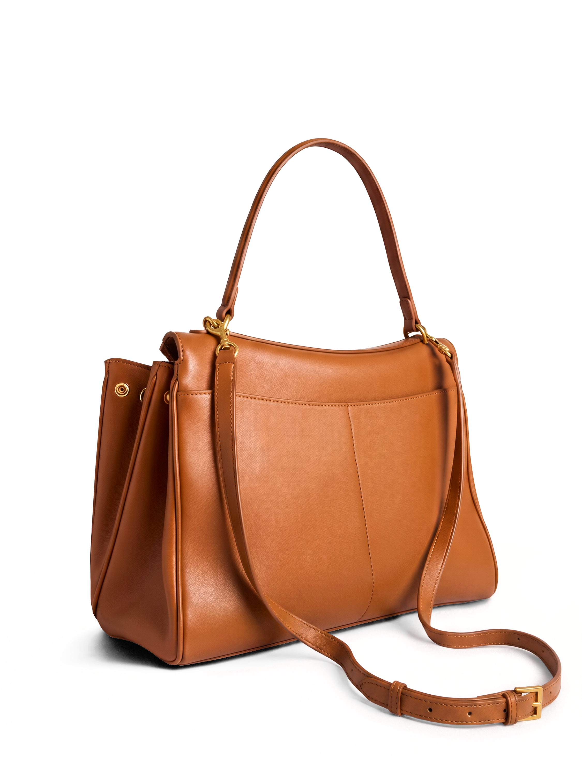 Soluta Brown Leather Top Handle Bag