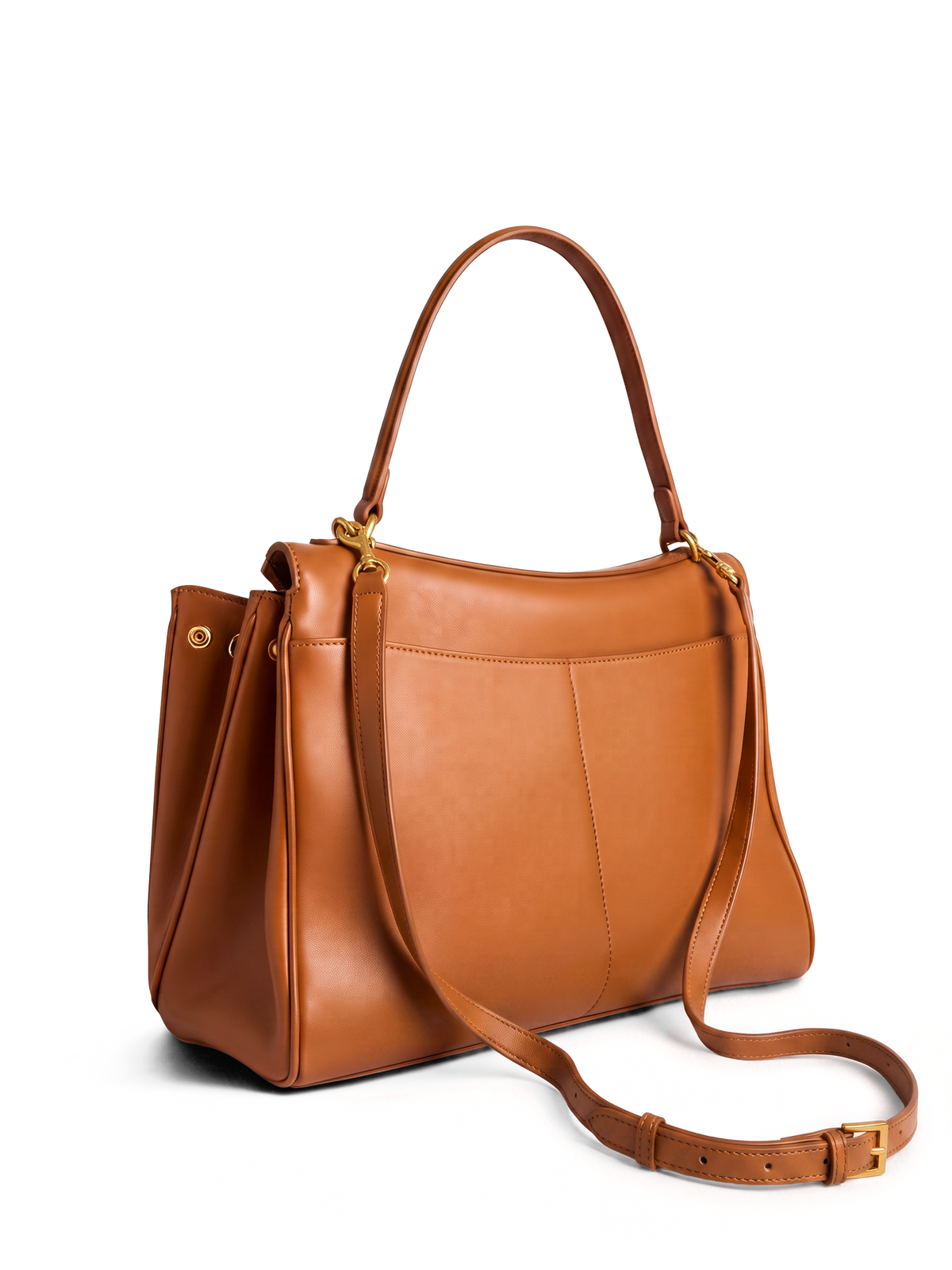 Soluta Brown Leather Top Handle Bag
