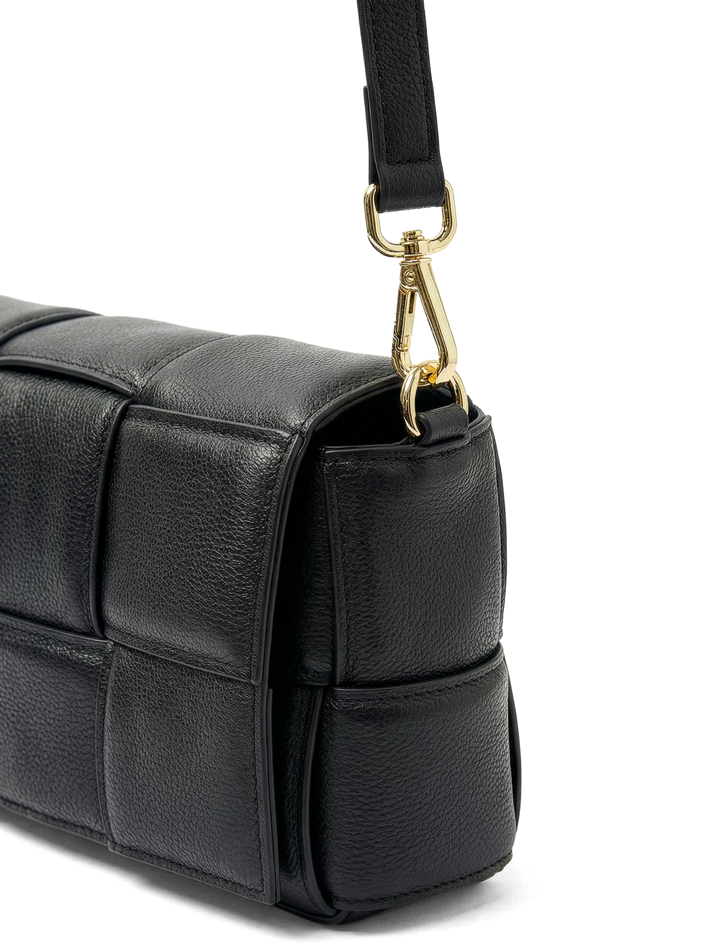 Annamo Black Leather Woven Bag