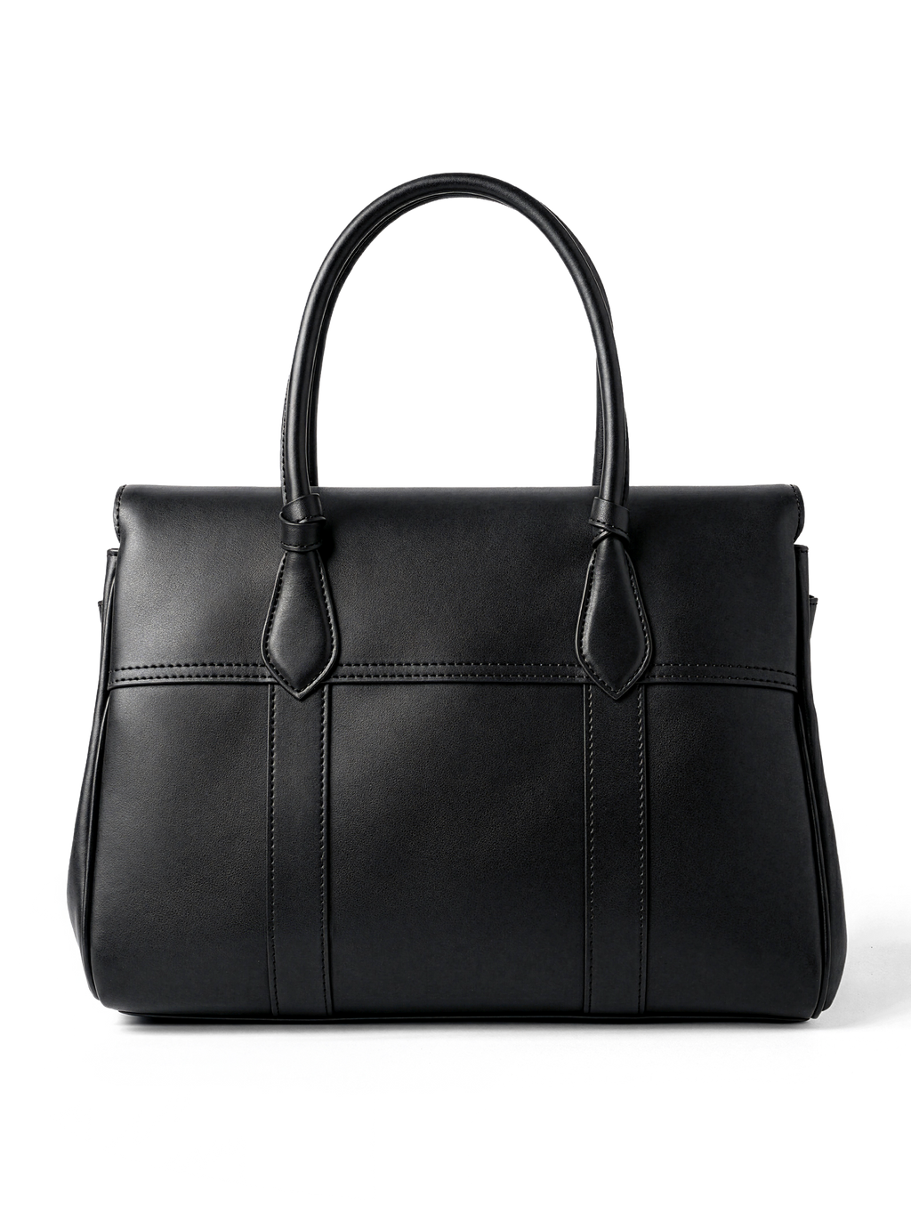 Domus Black Leather Top Handle Bag