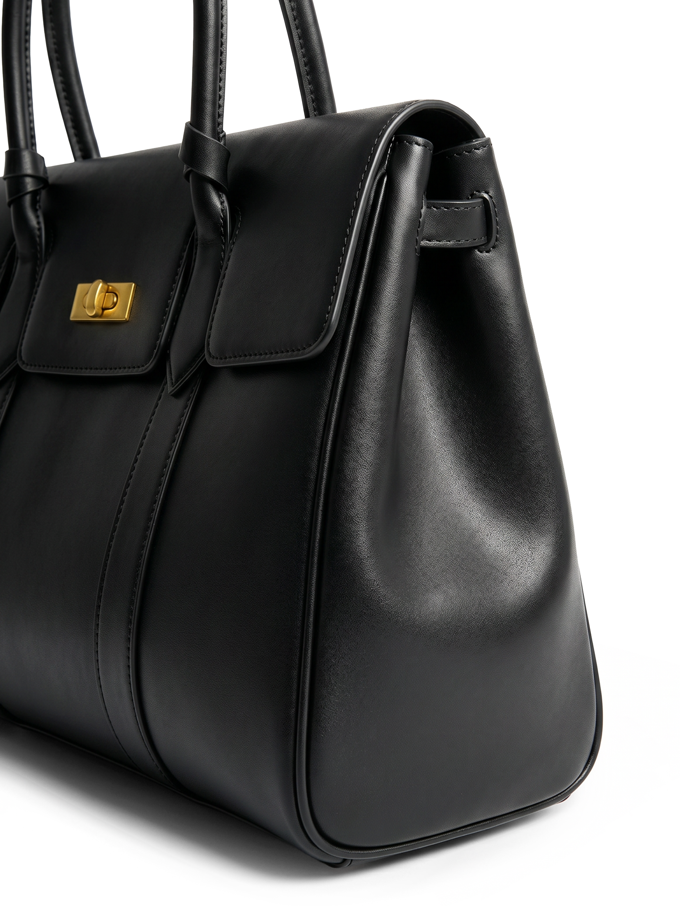 Domus Black Top Handle Bag