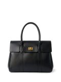 Domus — Black leather top handle bag · 36 cm