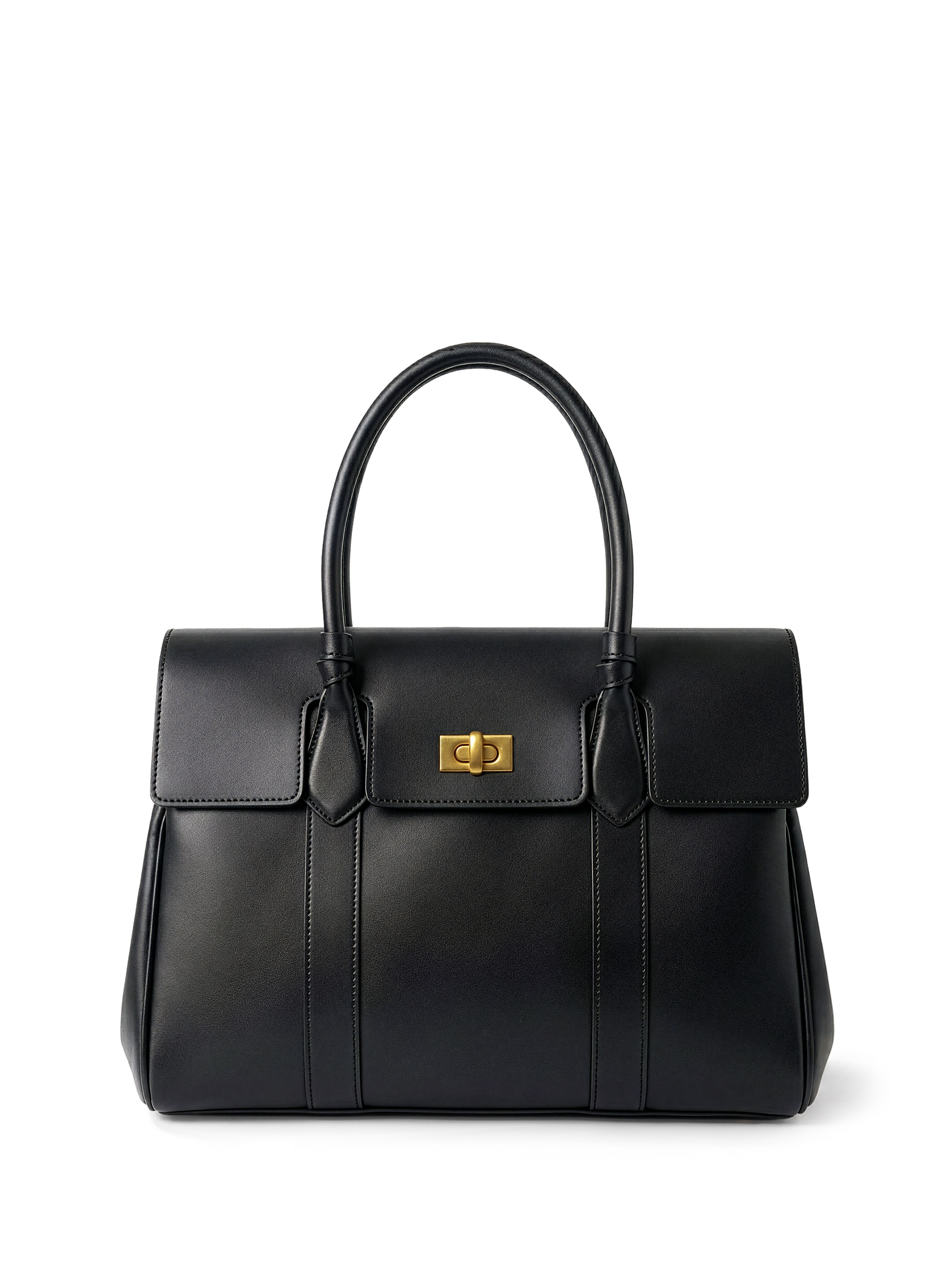 Domus Black Top Handle Bag