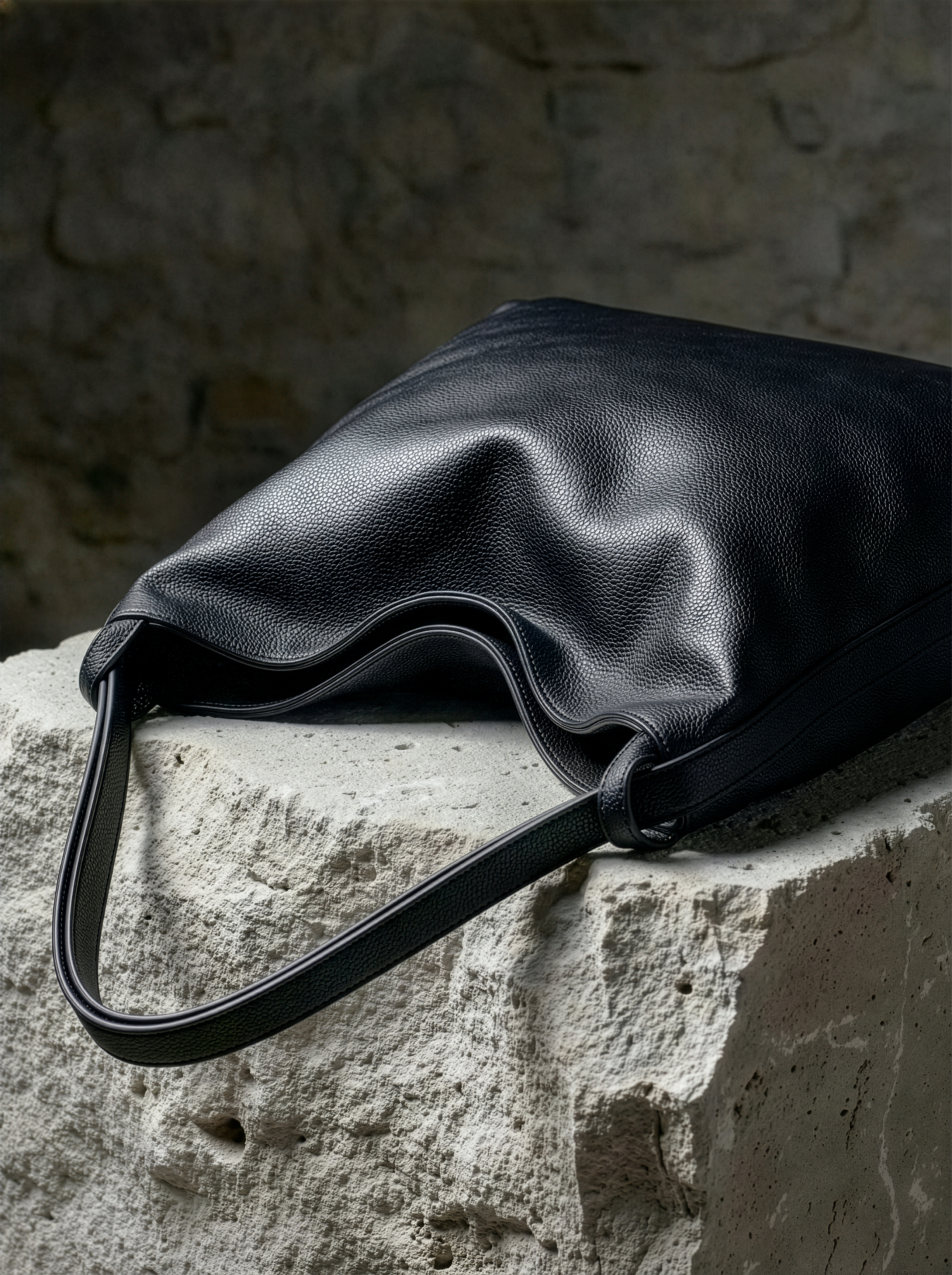 Versa Large Black Convertible Leather Tote