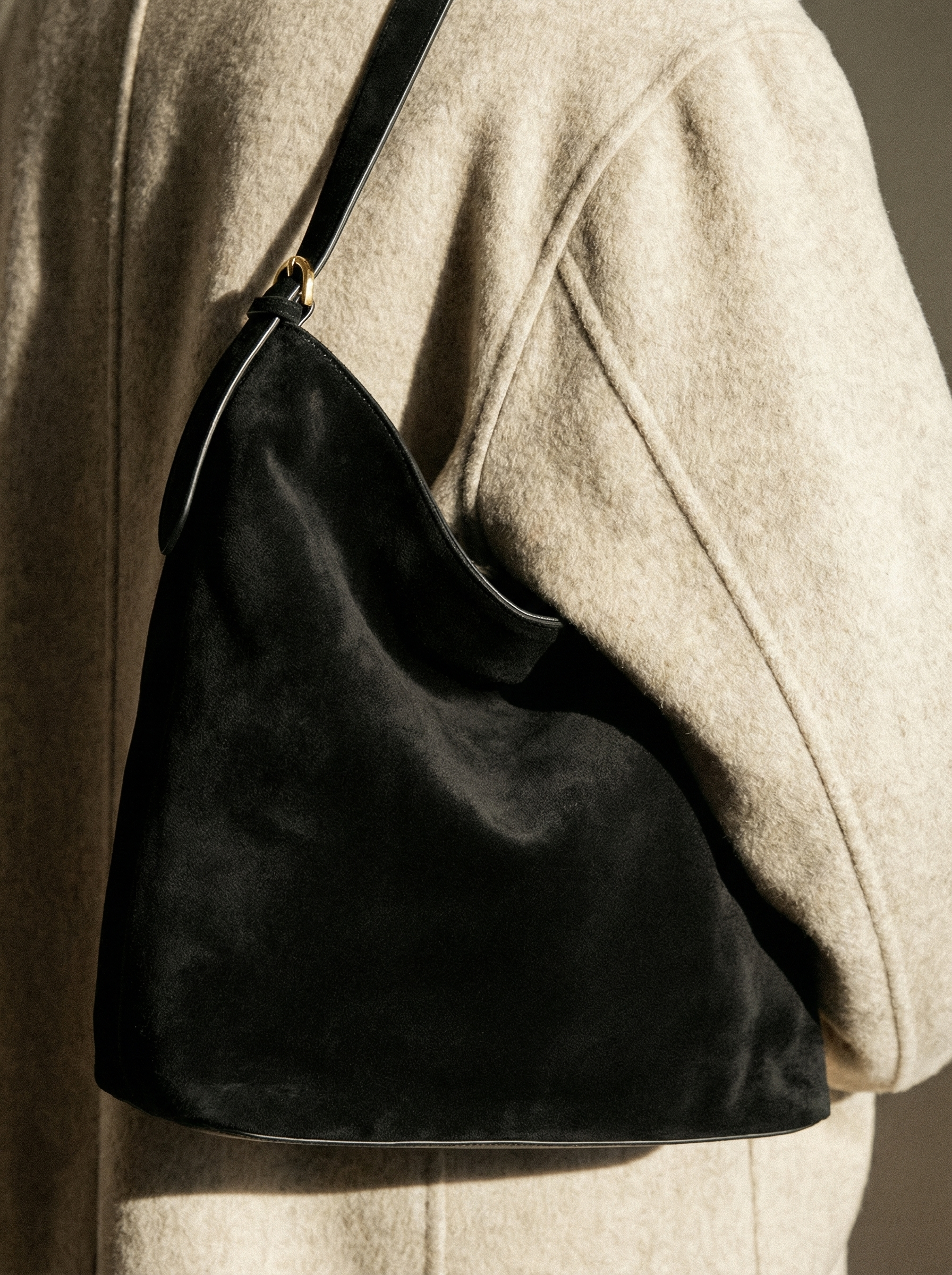 osprey black suede hobo bag Veluna Black Suede Hobo Bag – Vellatini