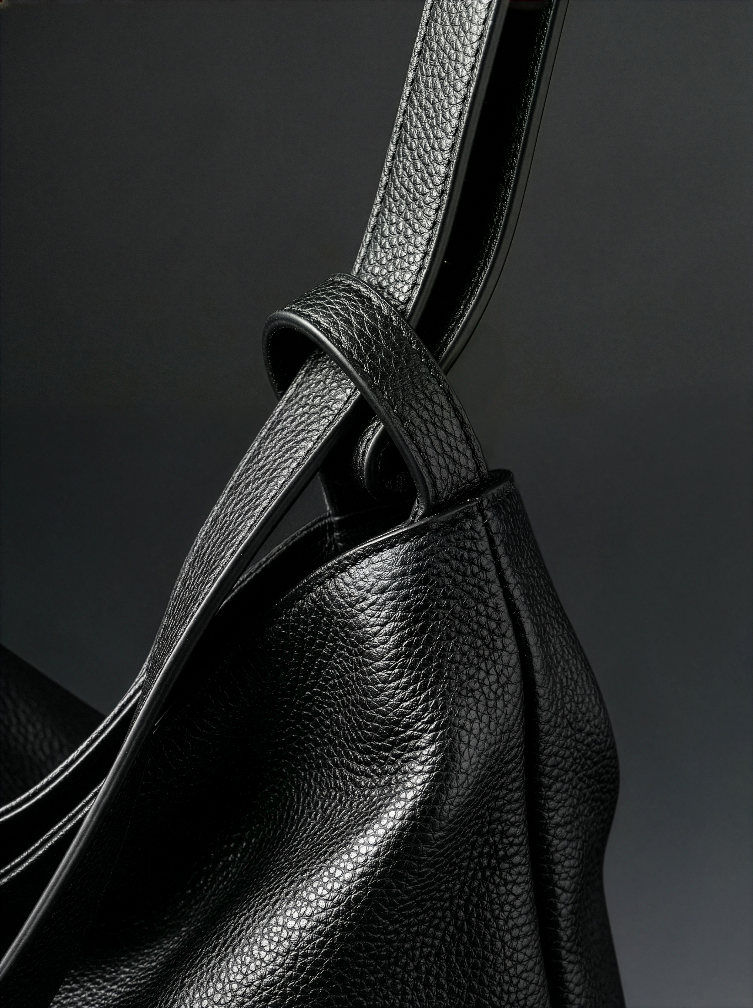 Versa Large Black Convertible Leather Tote
