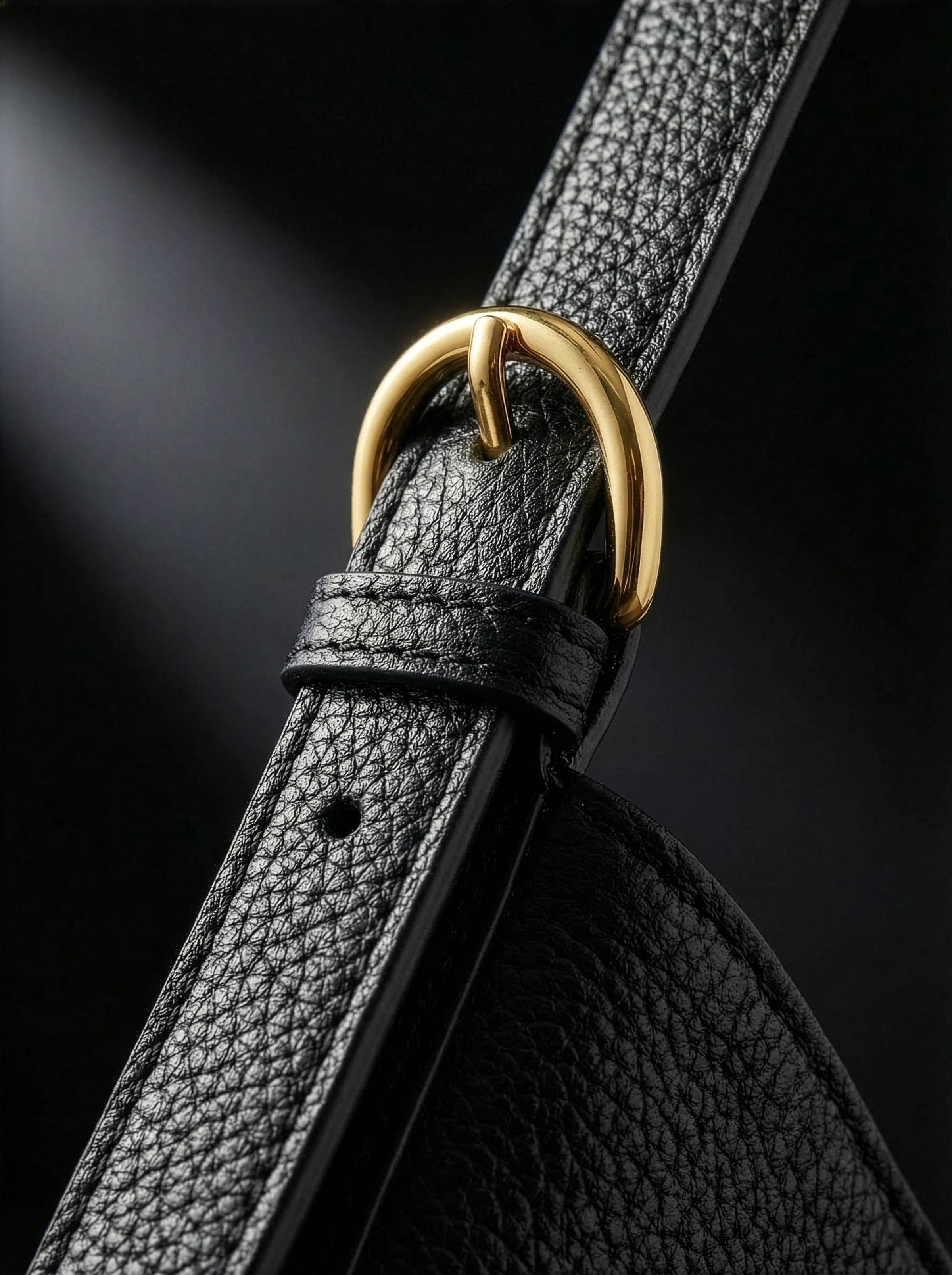 Veluna Black Leather Hobo Bag