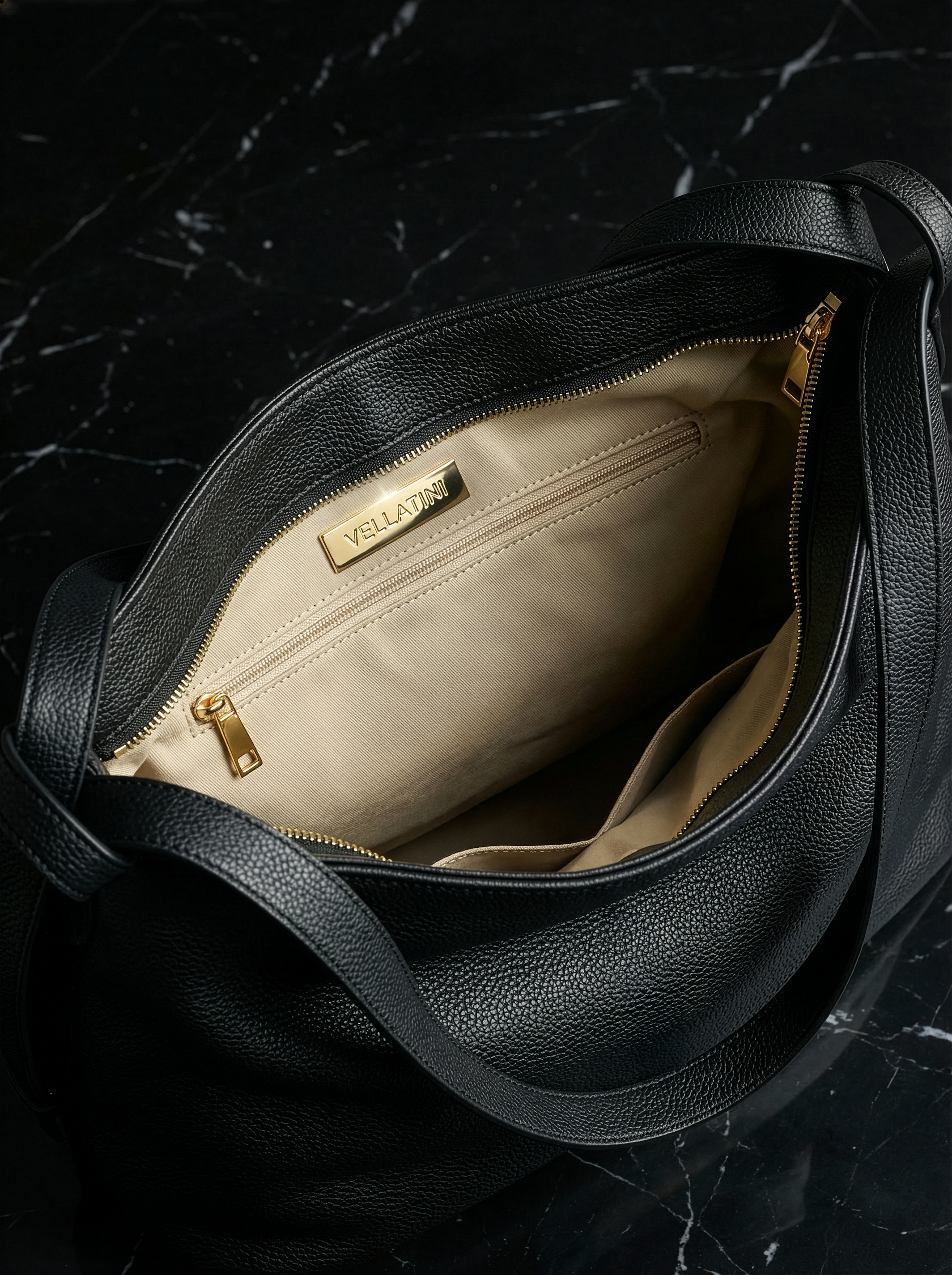 Versa Black Convertible Leather Tote