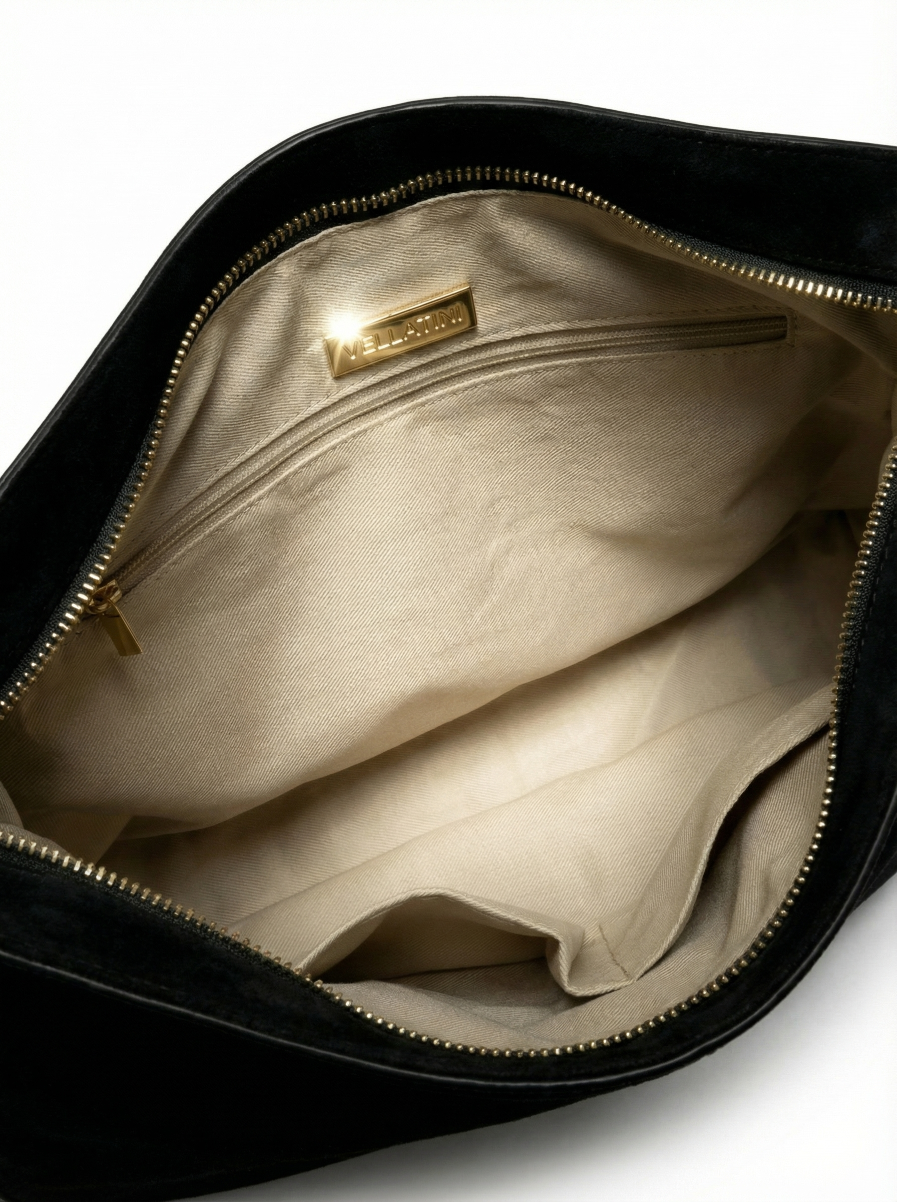 Alessa Black Suede Shoulder Bag