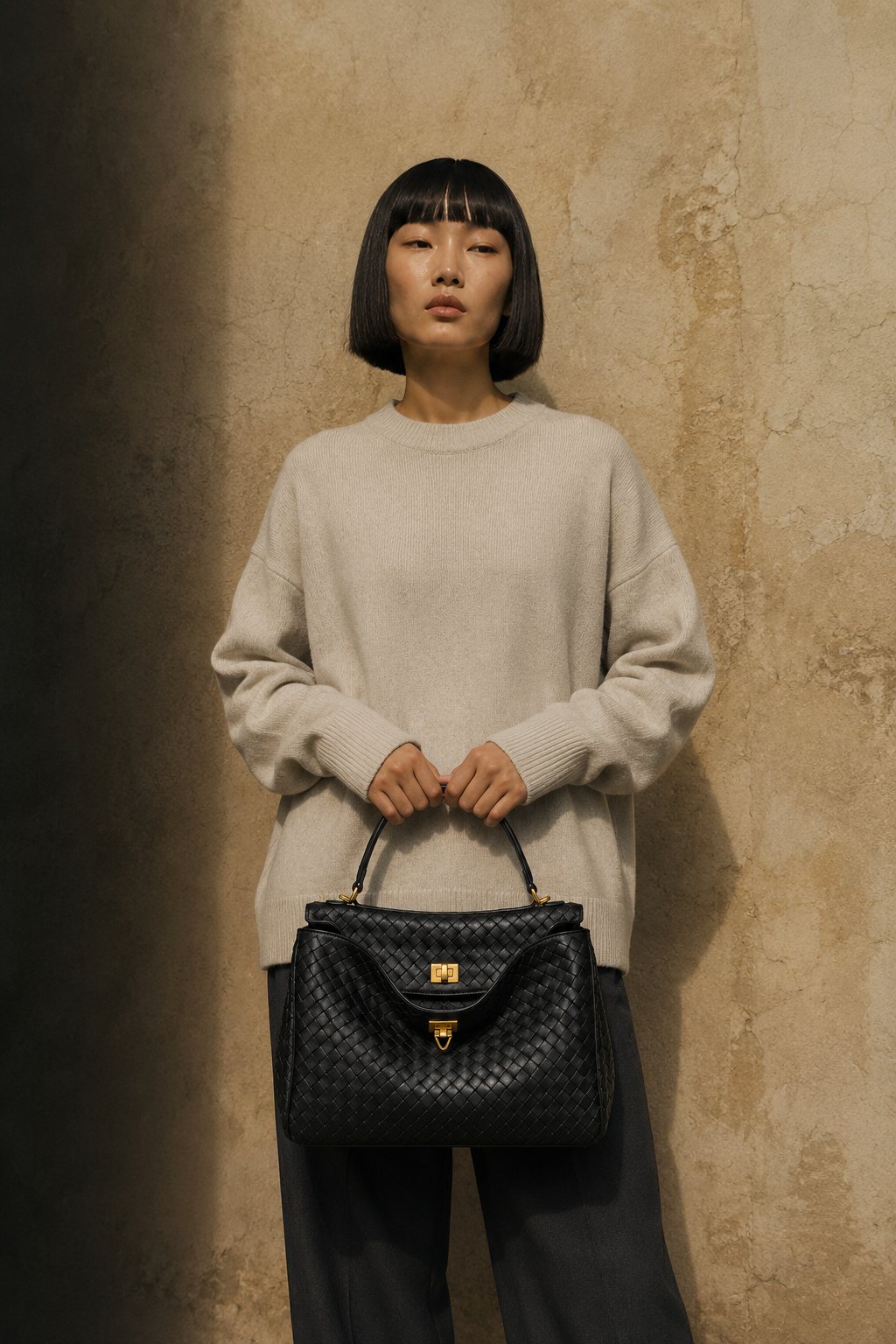 A Vellatini woven bag, carried